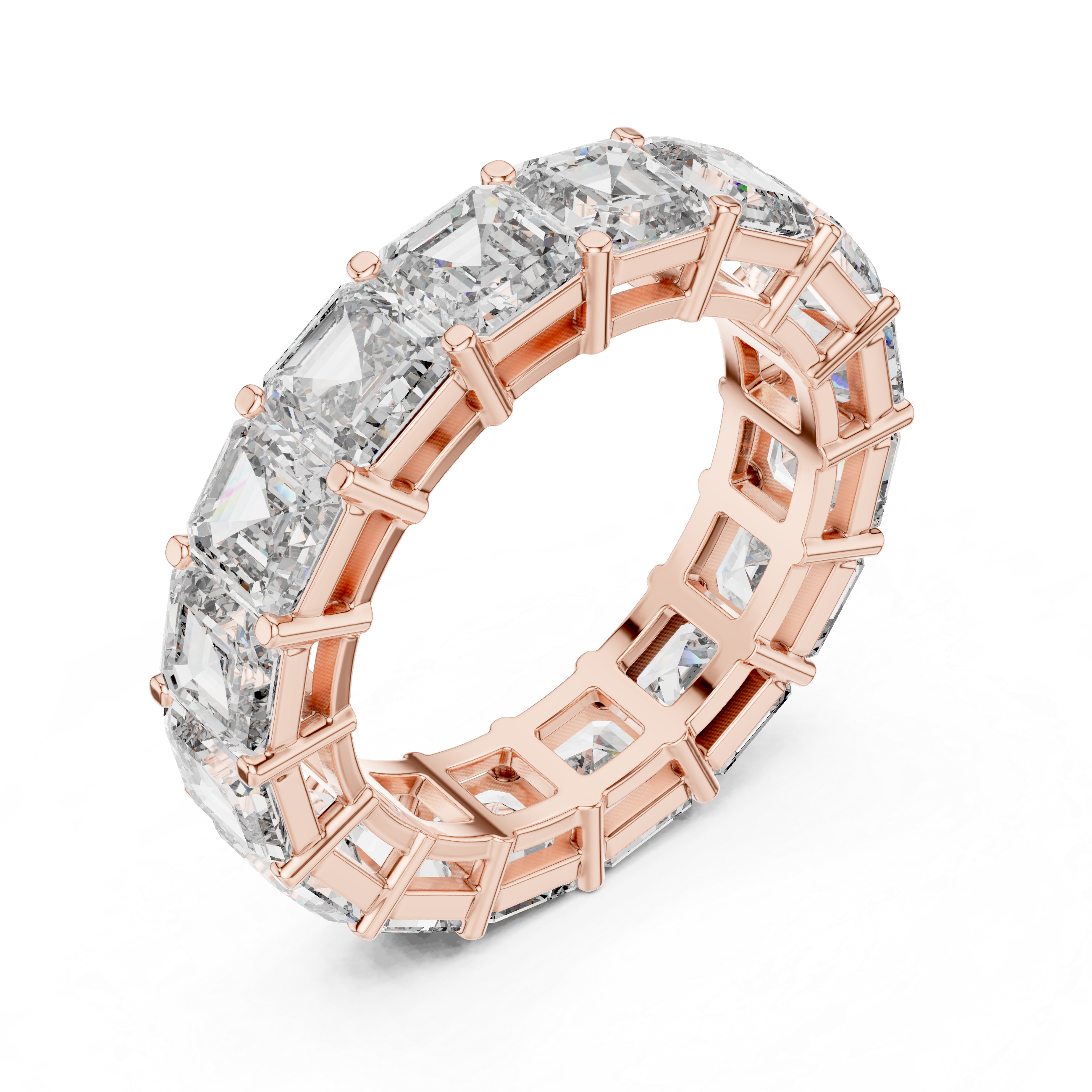Asscher Cut Brilliant Moissanite VVS1 Eternity Band