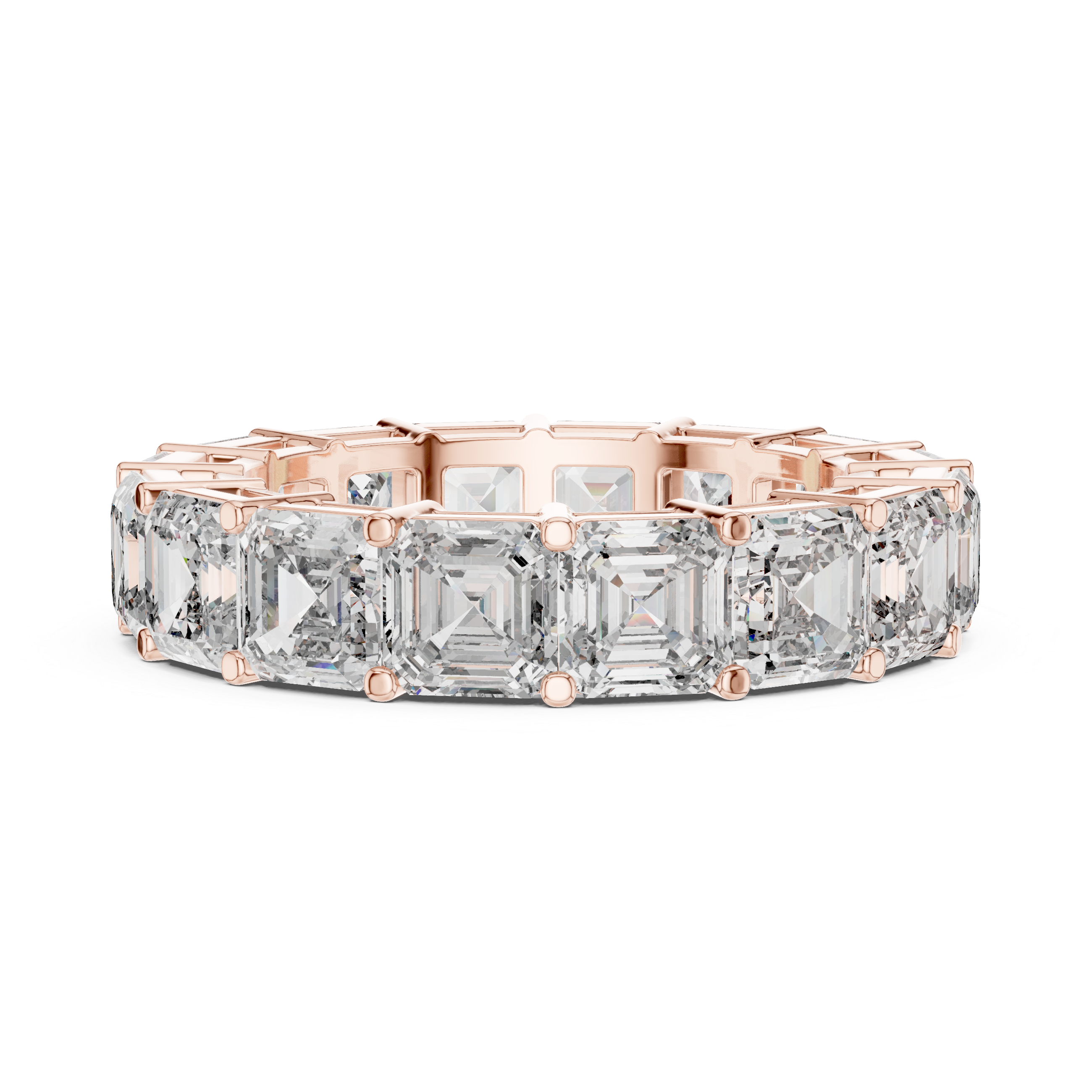 Asscher Cut Brilliant Moissanite VVS1 Eternity Band