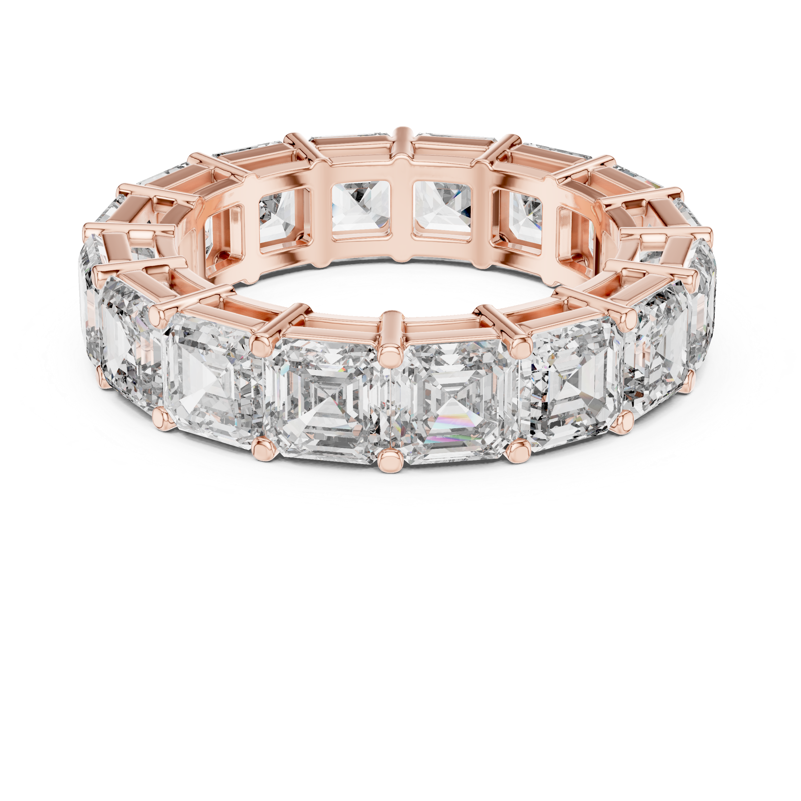 Asscher Cut Brilliant Moissanite VVS1 Eternity Band
