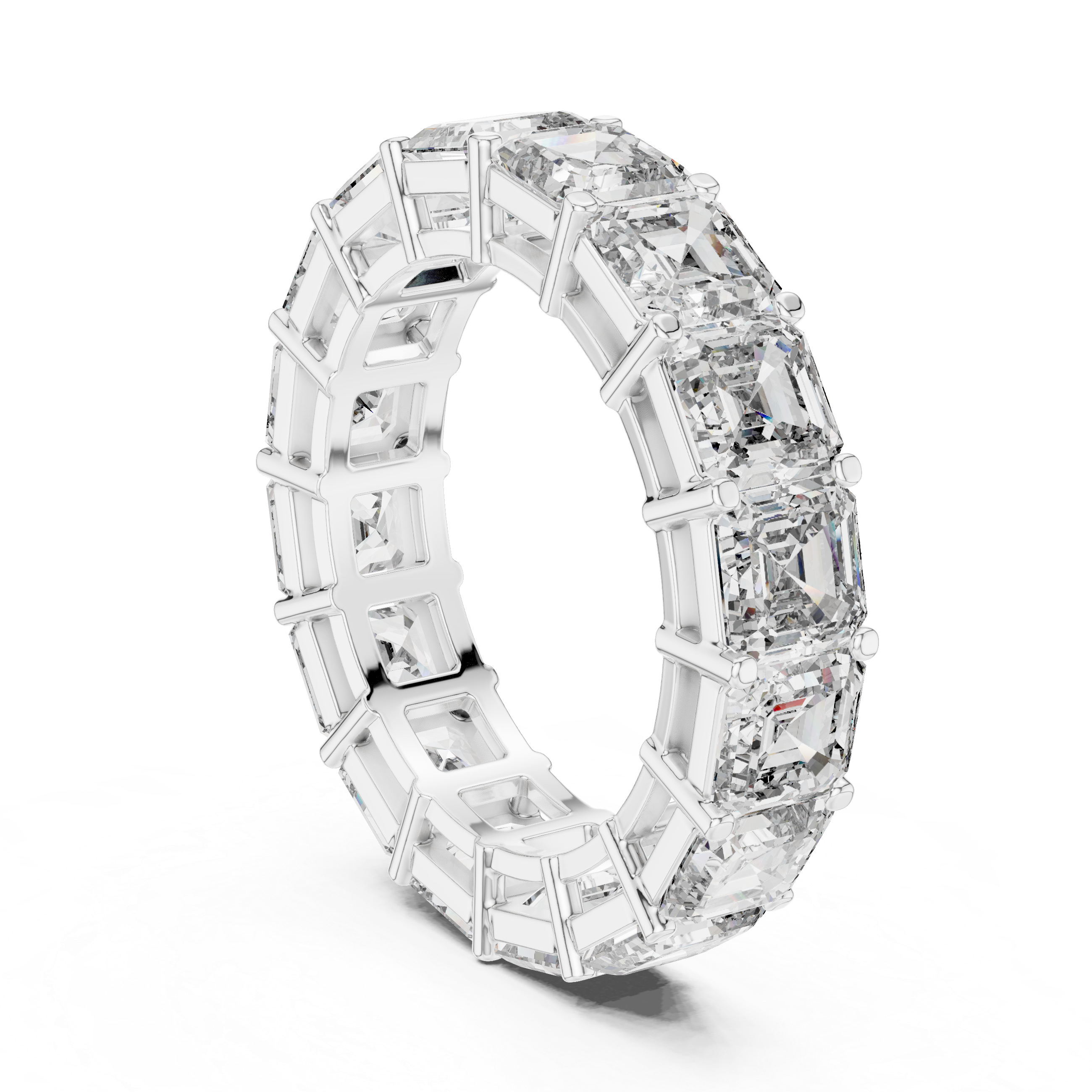 Asscher Cut Brilliant Moissanite VVS1 Eternity Band