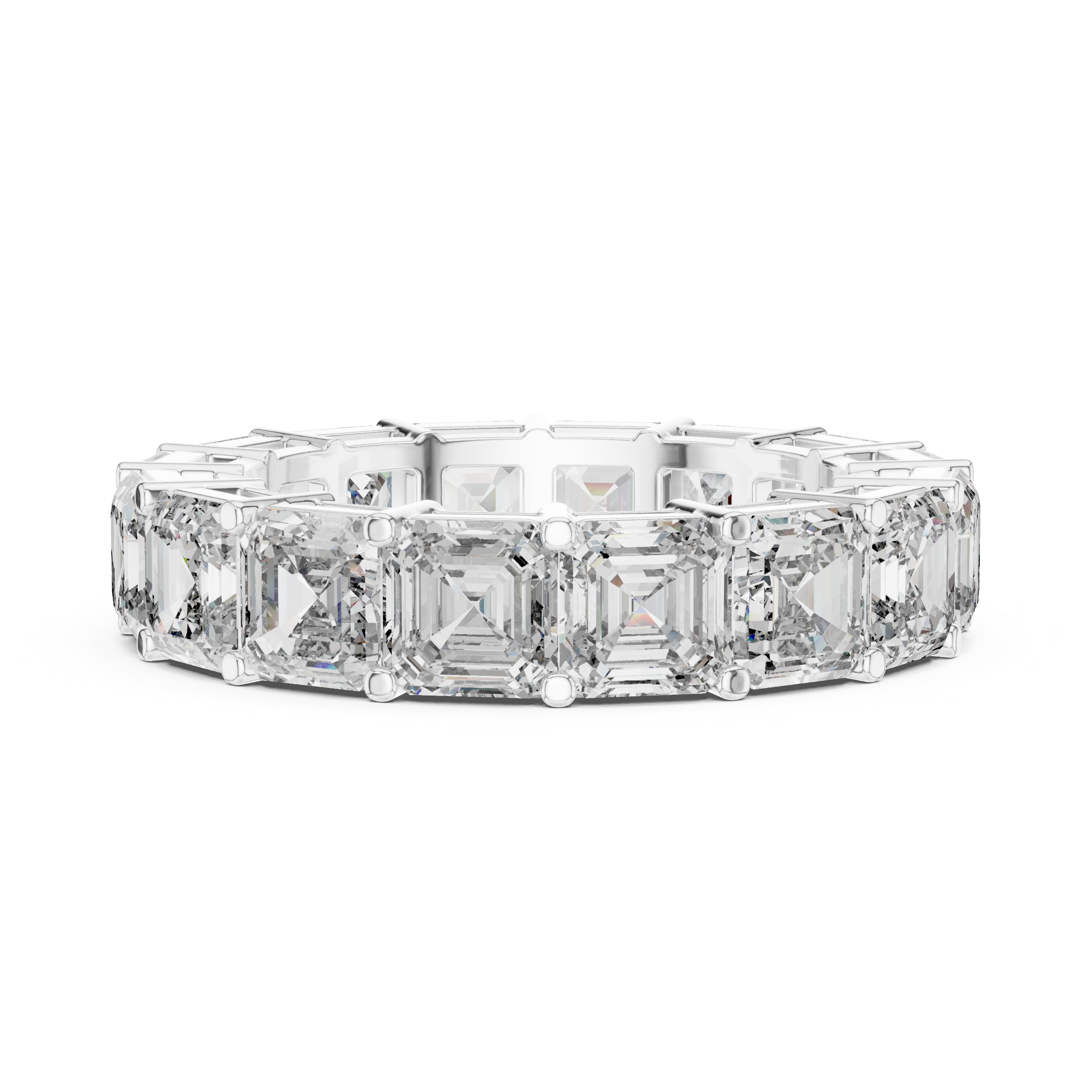 Asscher Cut Brilliant Moissanite VVS1 Eternity Band