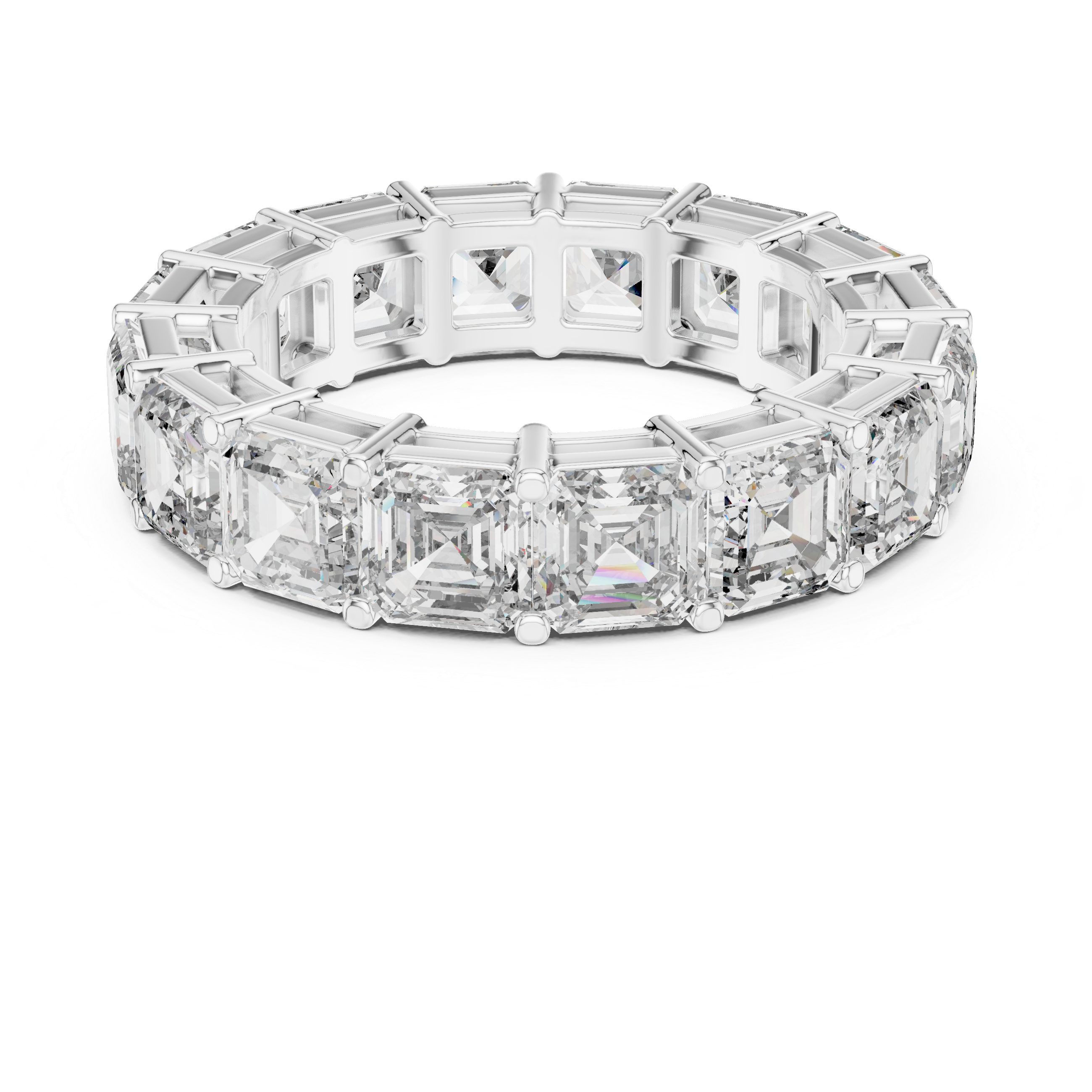 Asscher Cut Brilliant Moissanite VVS1 Eternity Band