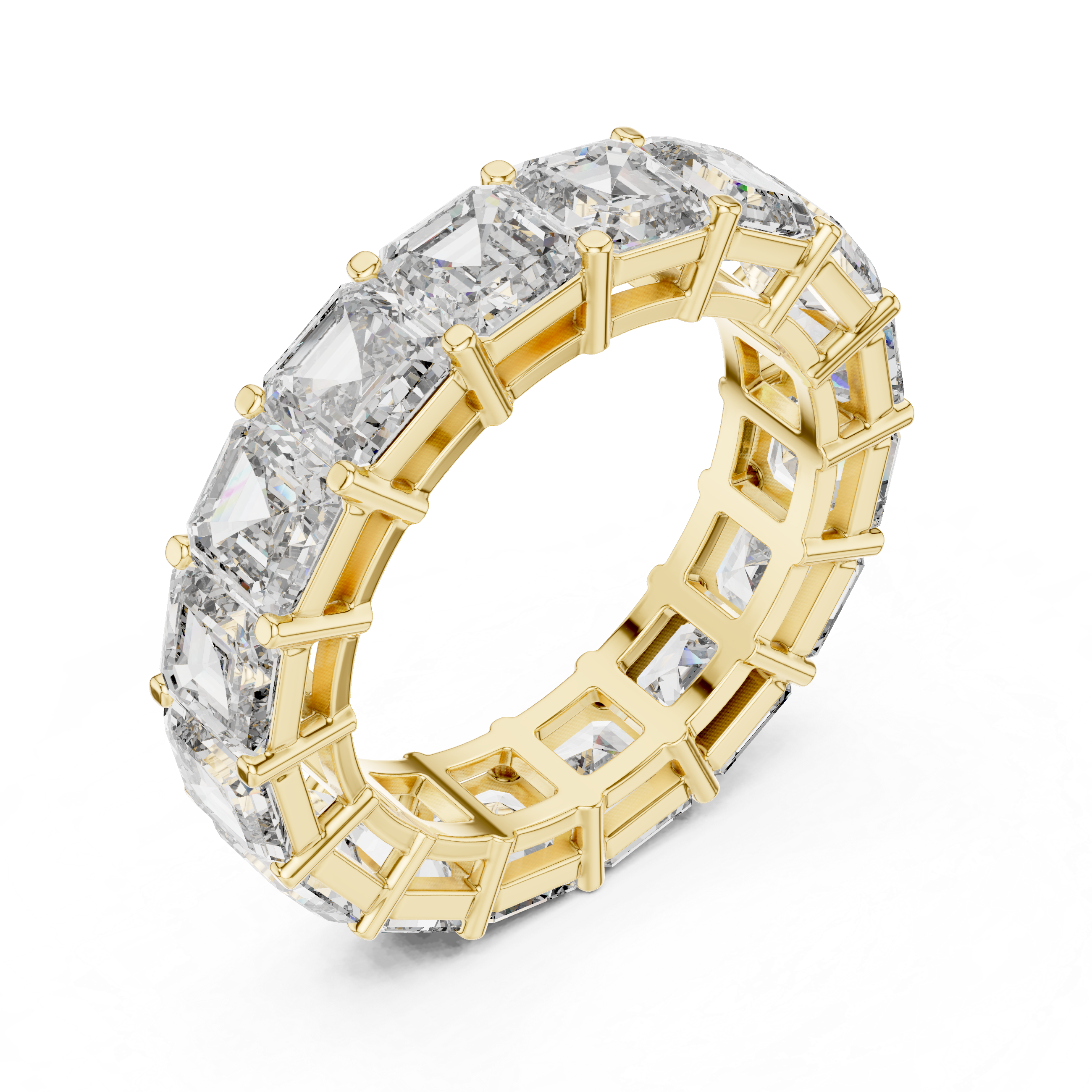 Asscher Cut Brilliant Moissanite VVS1 Eternity Band