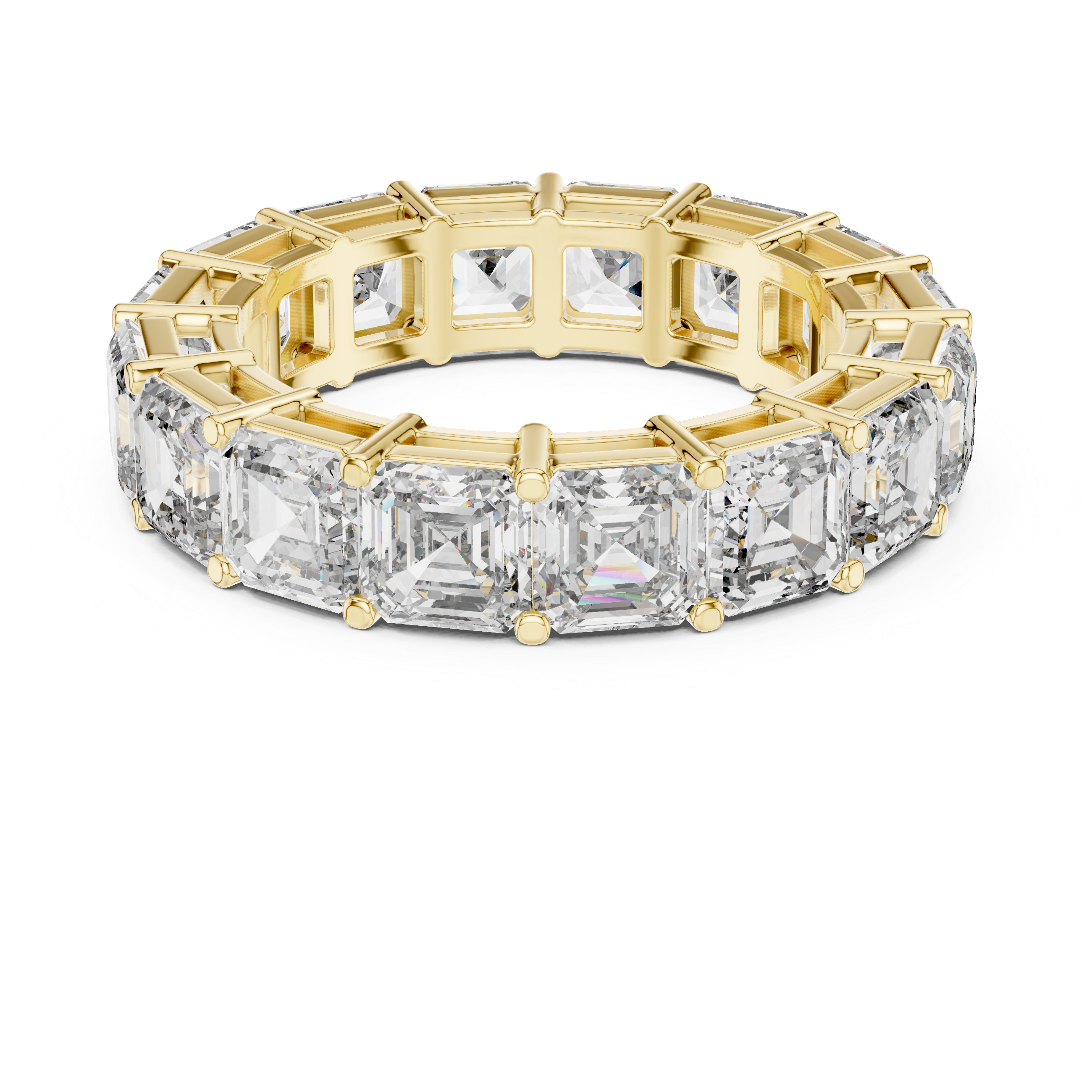 Asscher Cut Brilliant Moissanite VVS1 Eternity Band
