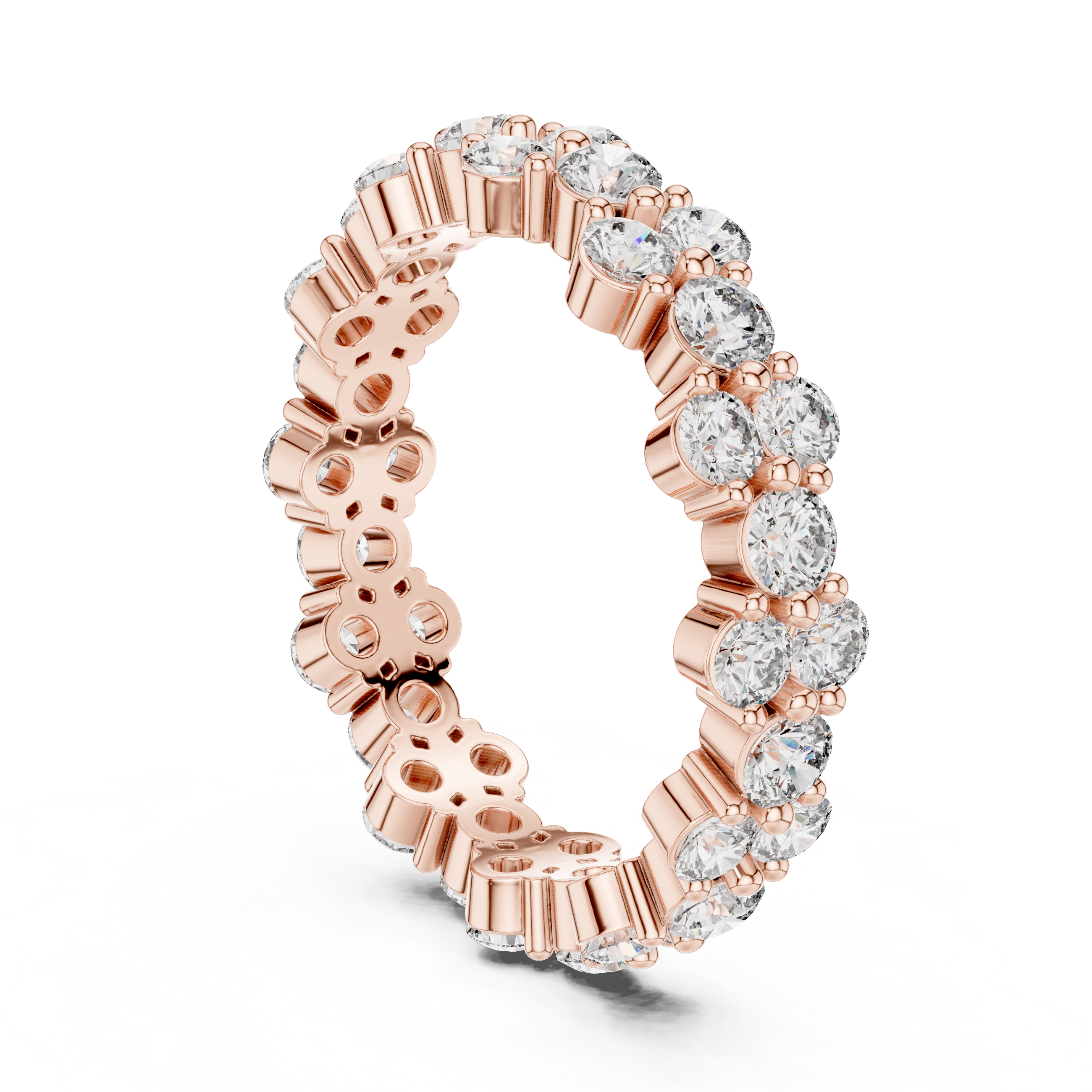 Round Cut Brilliant Moissanite VVS1 Eternity Band