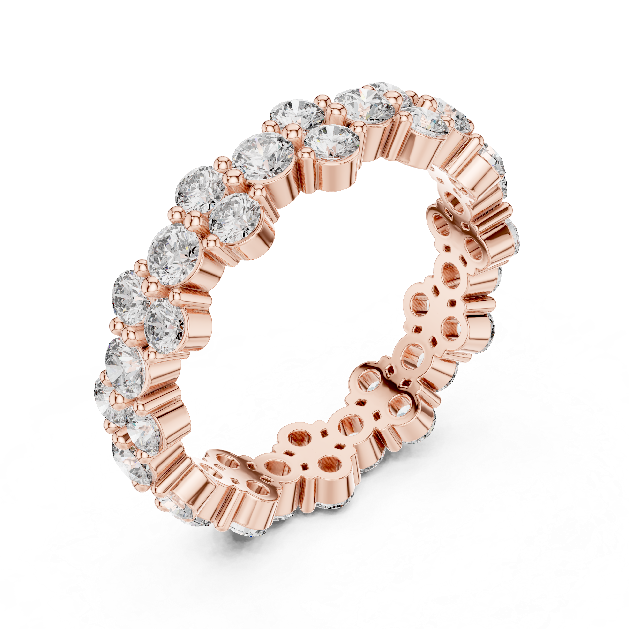 Round Cut Brilliant Moissanite VVS1 Eternity Band