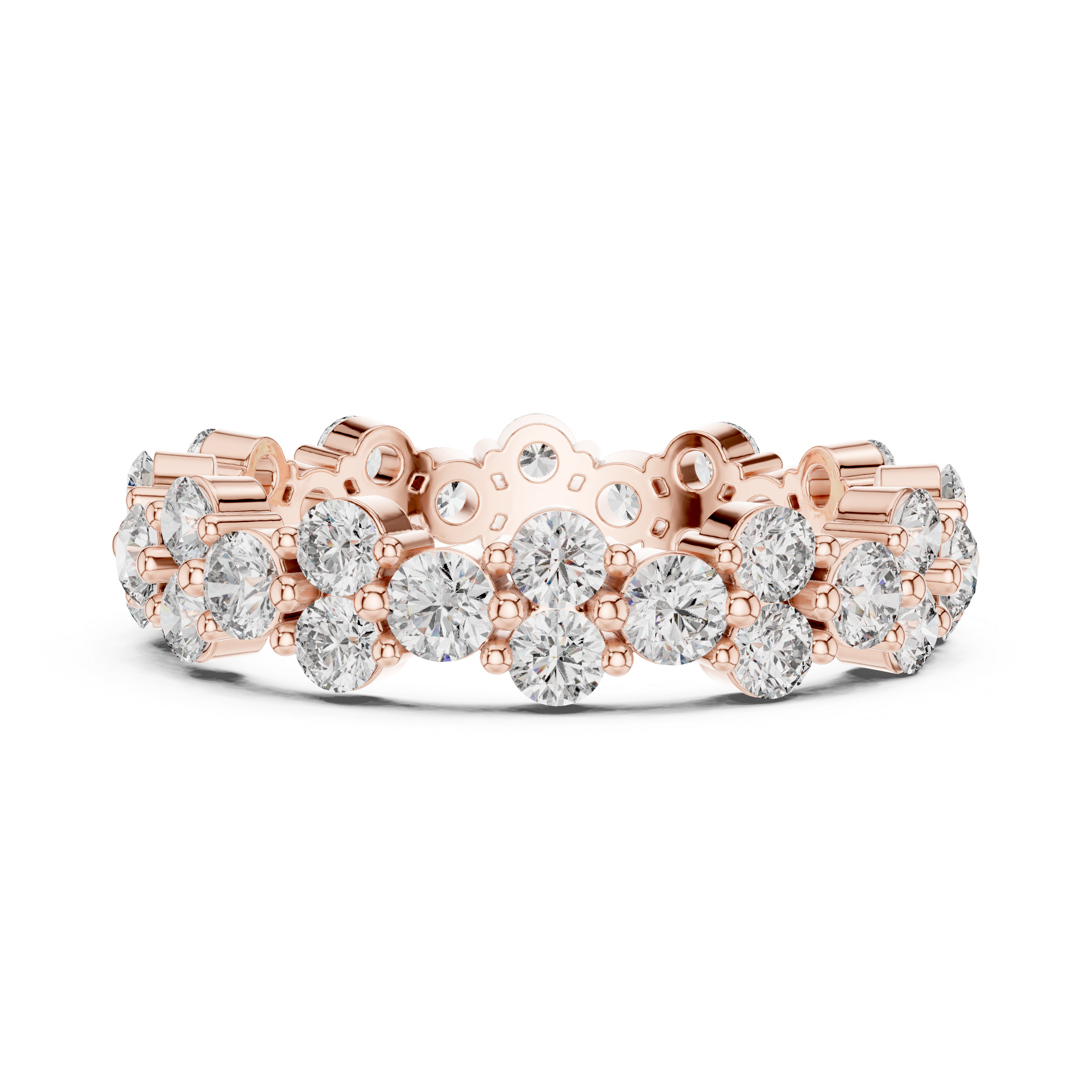 Round Cut Brilliant Moissanite VVS1 Eternity Band