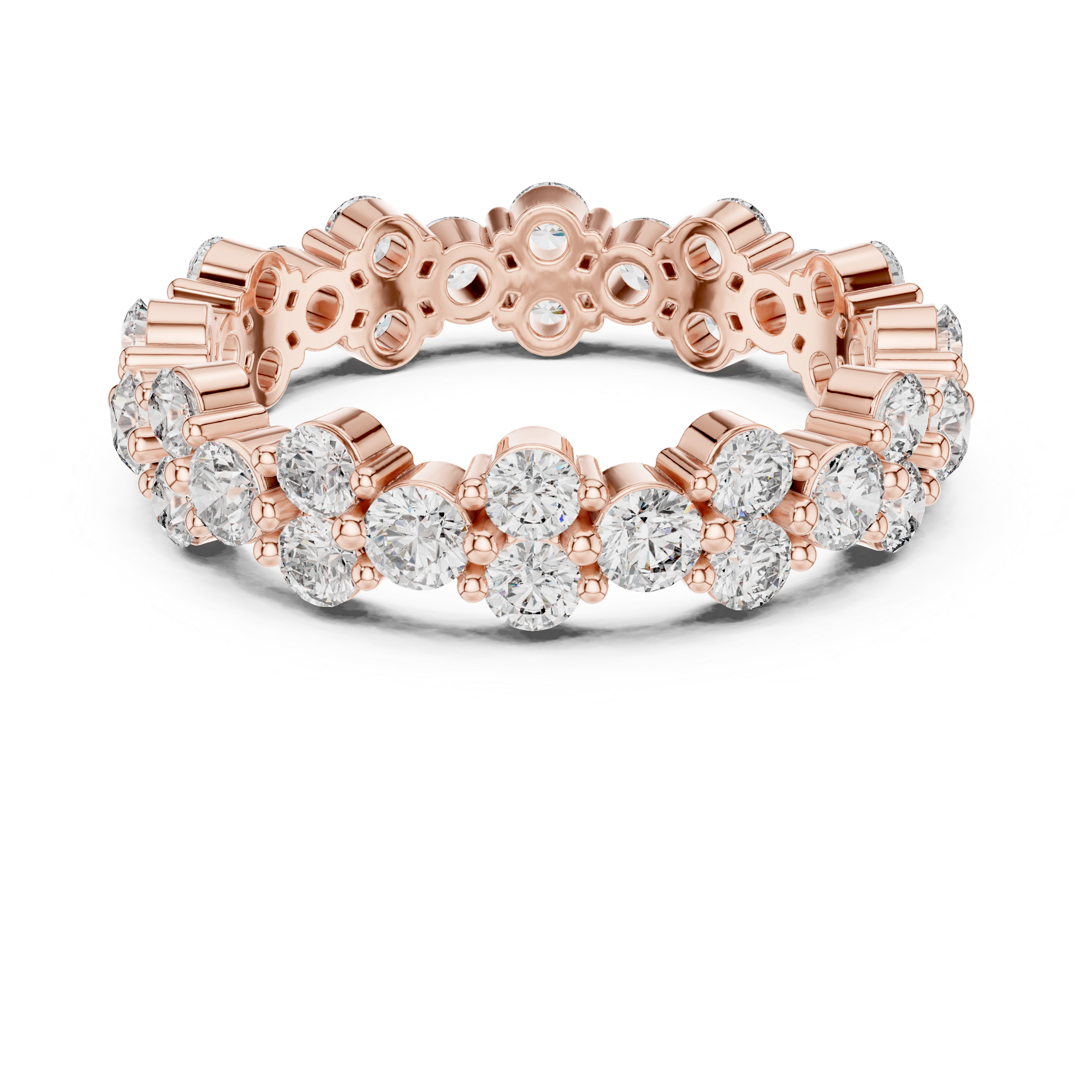 Round Cut Brilliant Moissanite VVS1 Eternity Band