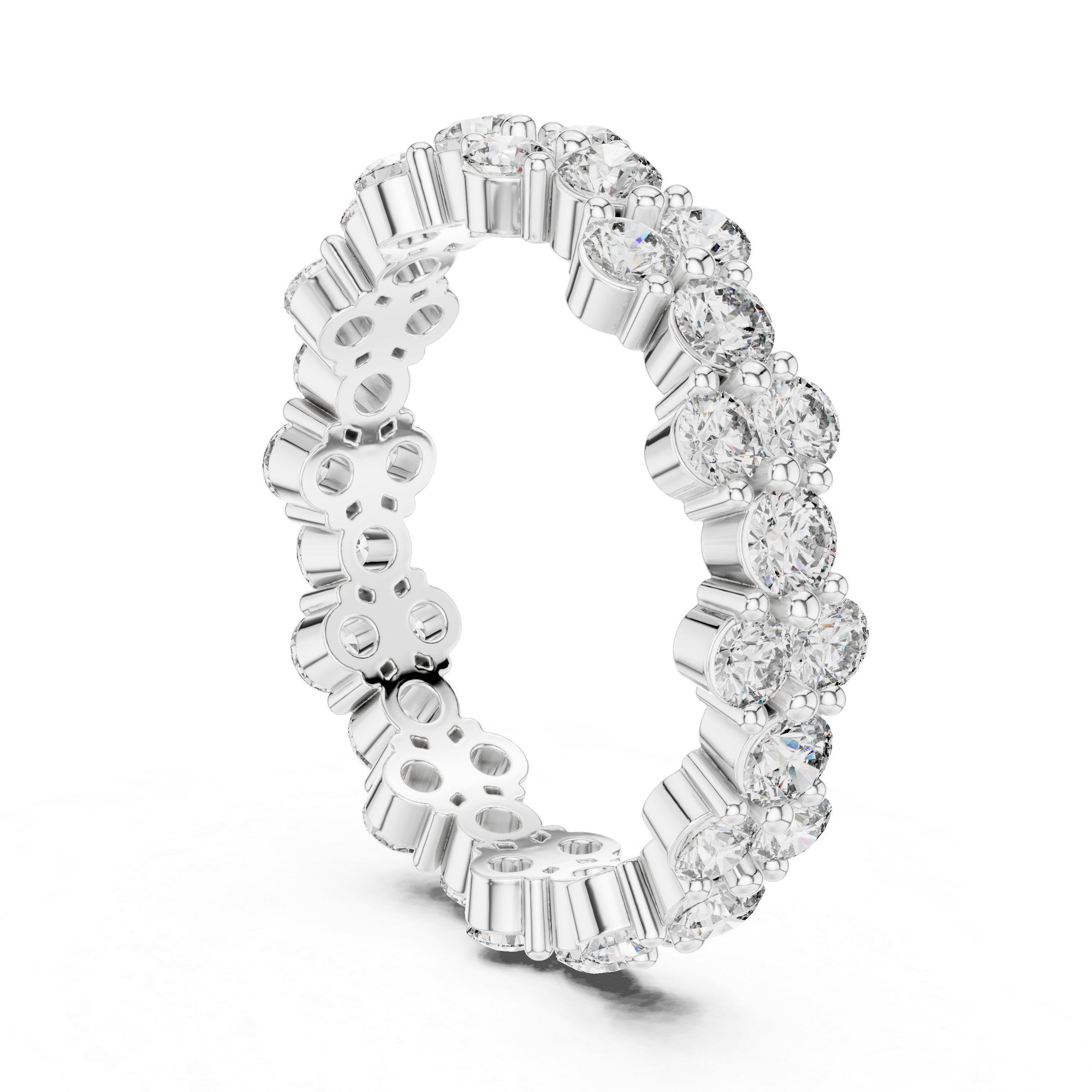 Round Cut Brilliant Moissanite VVS1 Eternity Band