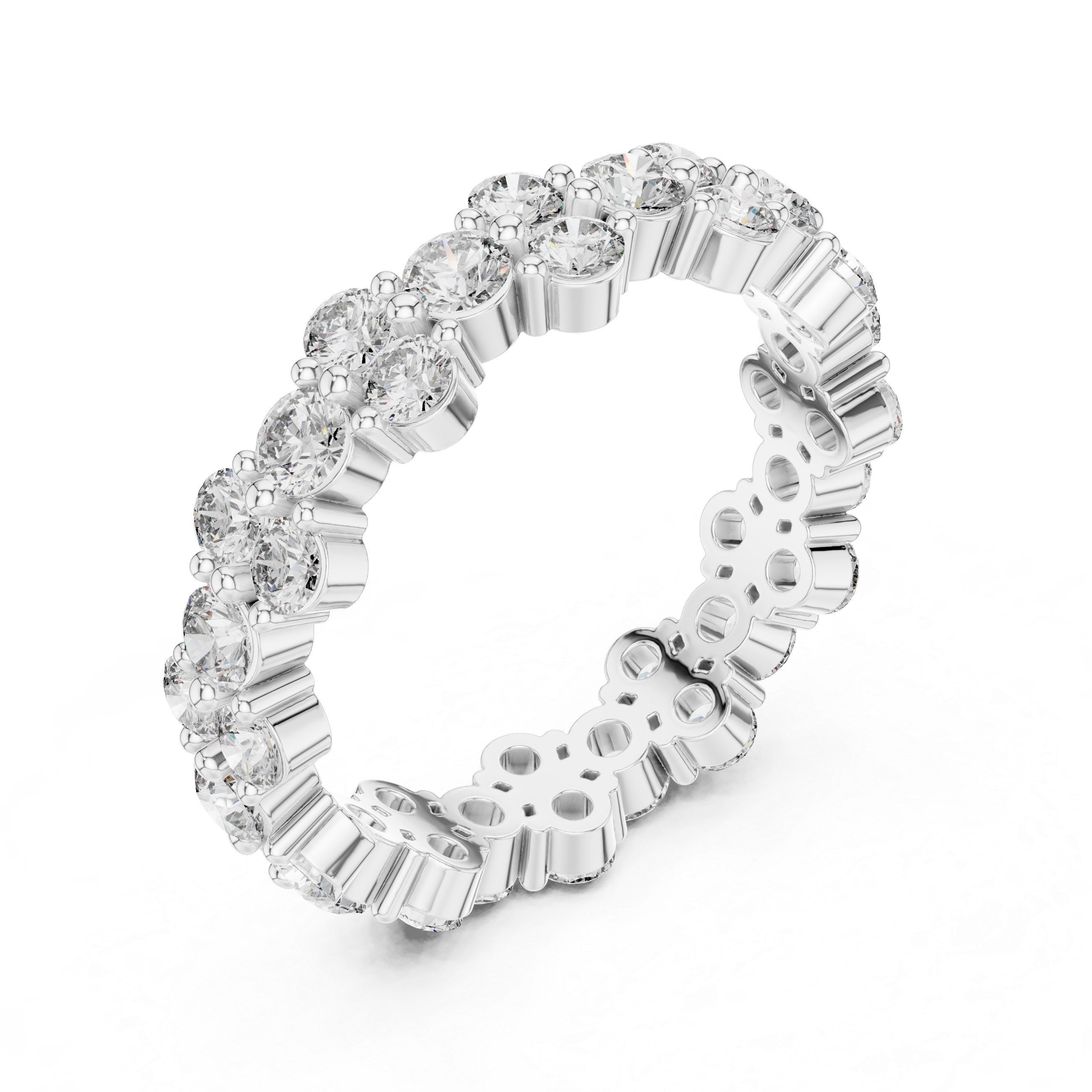 Round Cut Brilliant Moissanite VVS1 Eternity Band