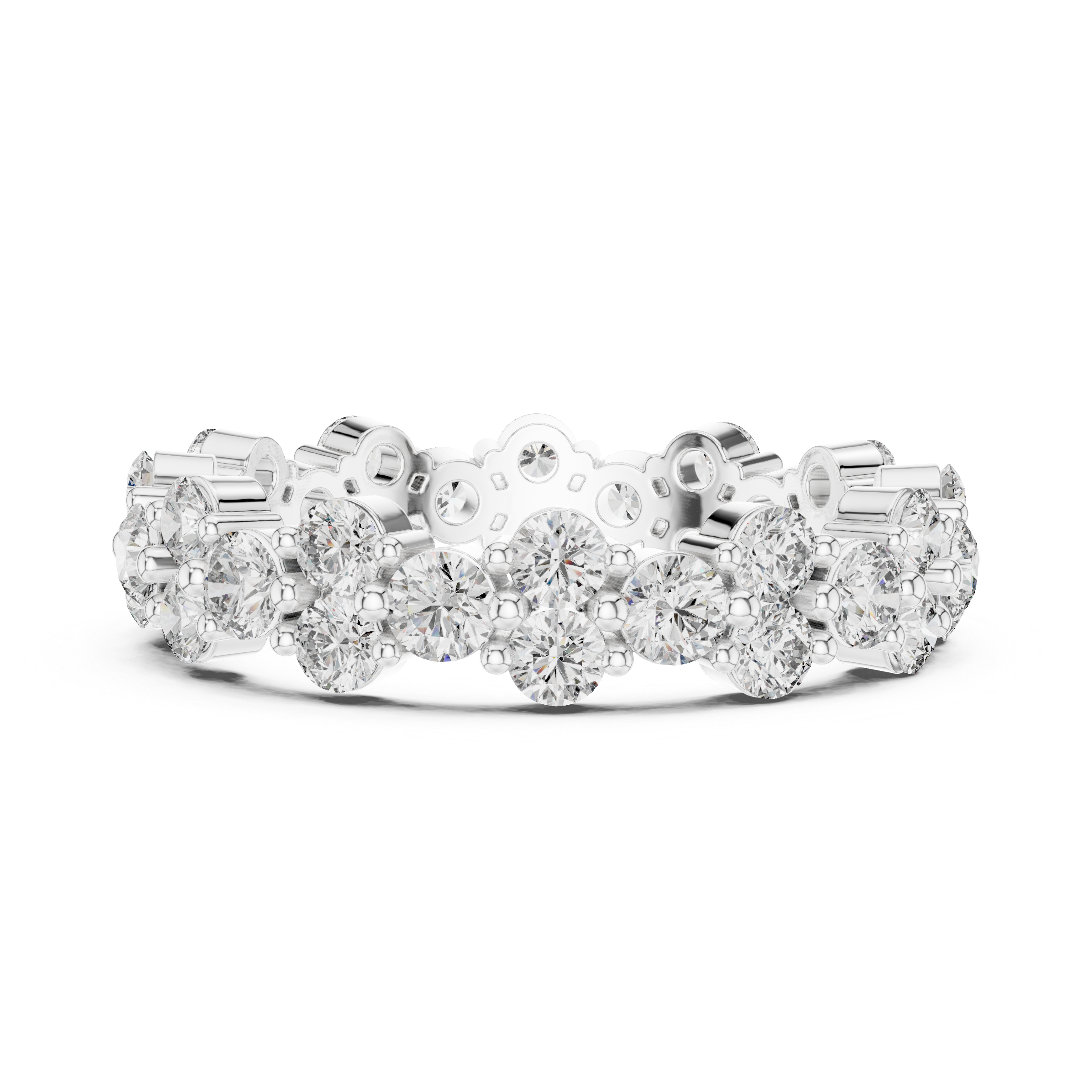Round Cut Brilliant Moissanite VVS1 Eternity Band