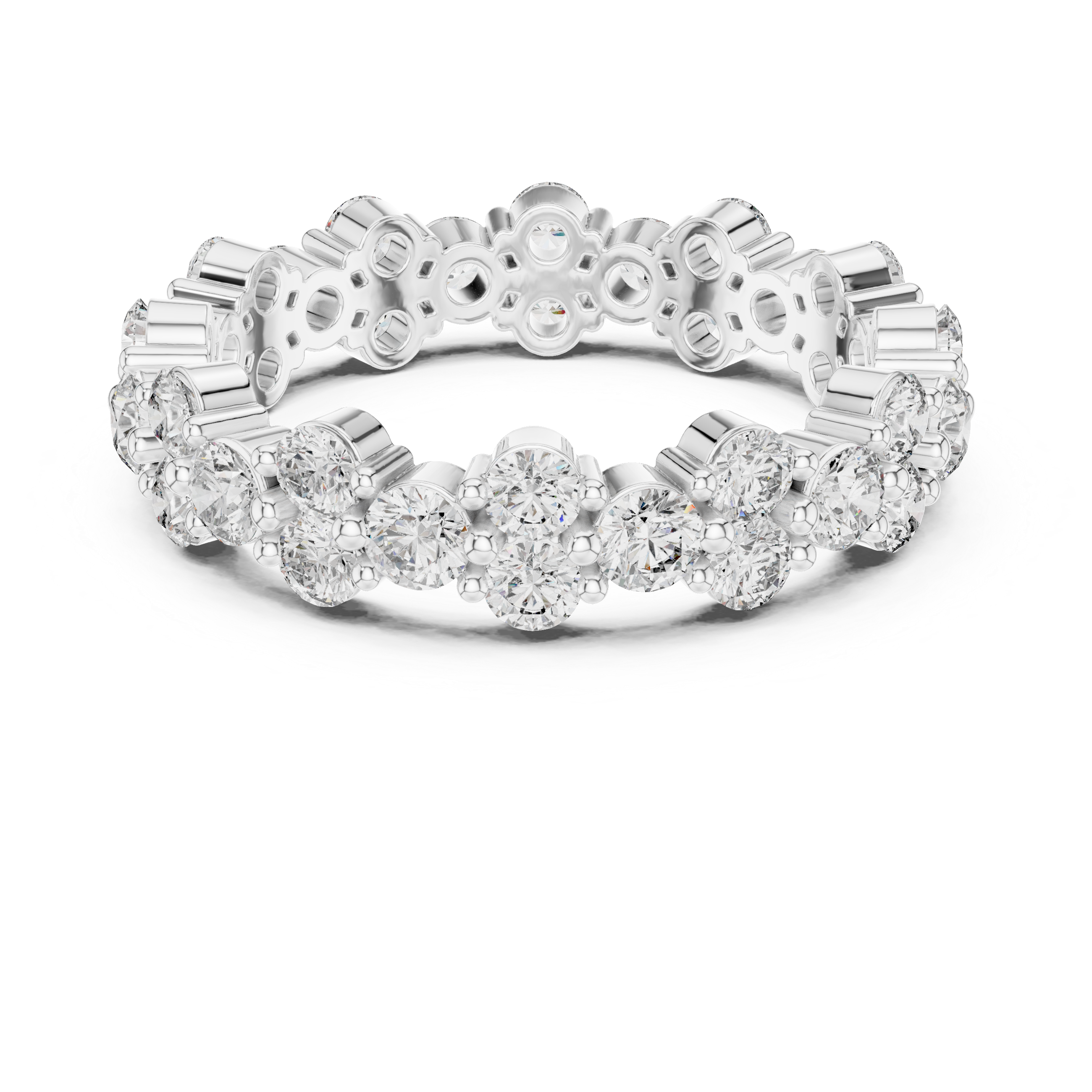 Round Cut Brilliant Moissanite VVS1 Eternity Band