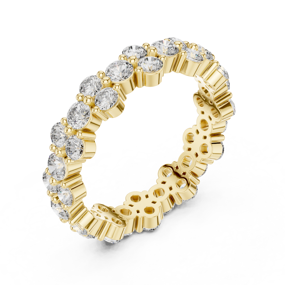 Round Cut Brilliant Moissanite VVS1 Eternity Band