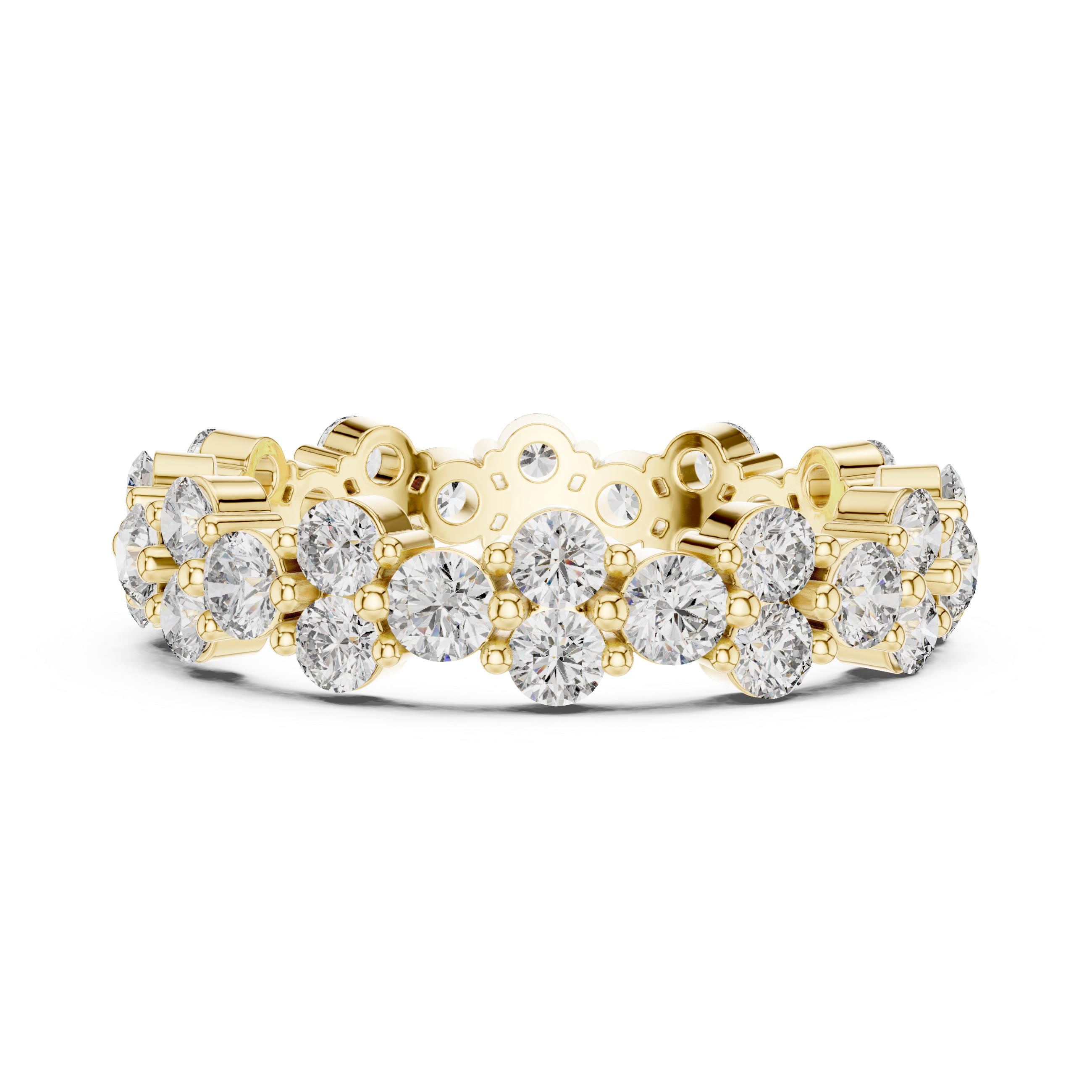 Round Cut Brilliant Moissanite VVS1 Eternity Band