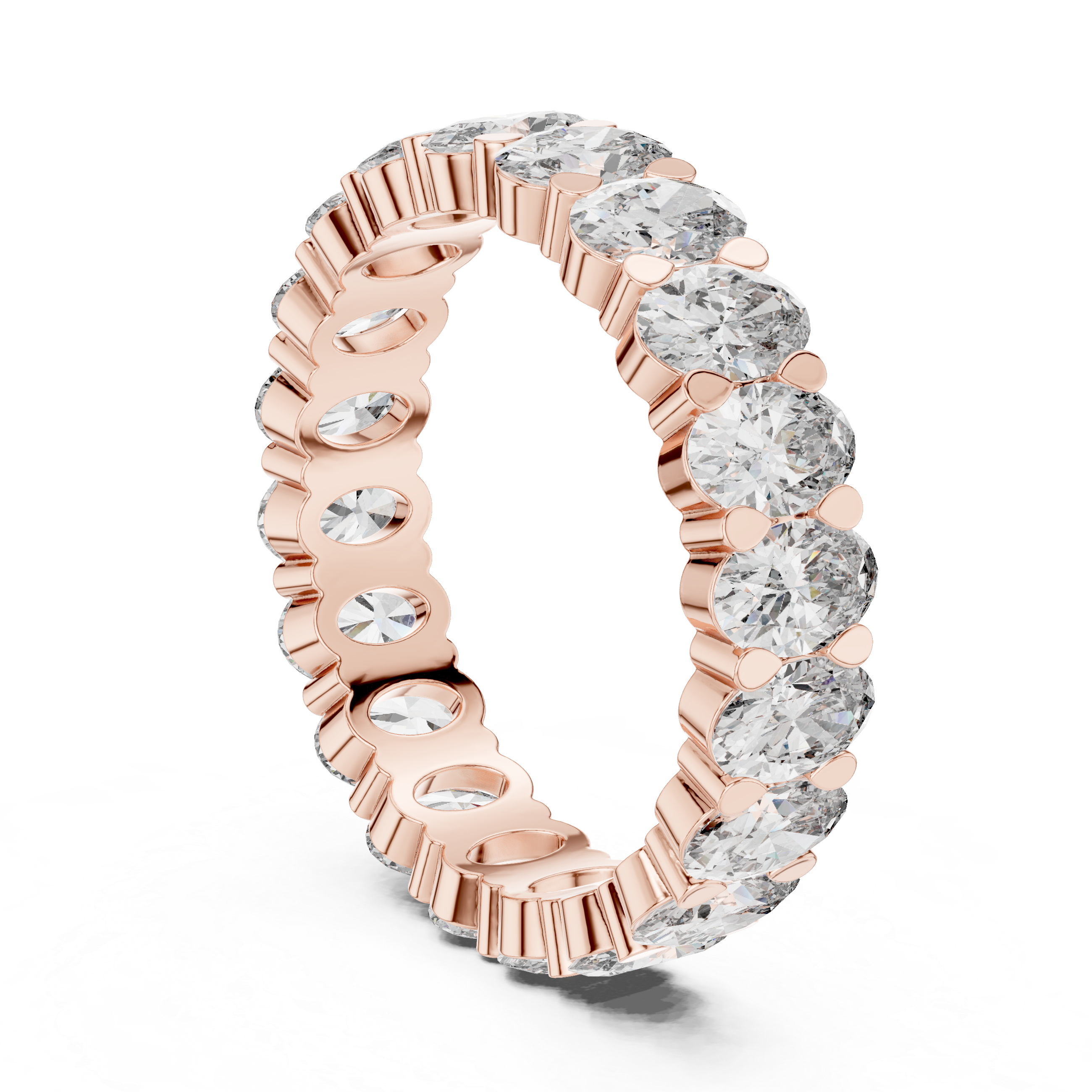 Oval Cut Brilliant Moissanite VVS1 Eternity Band