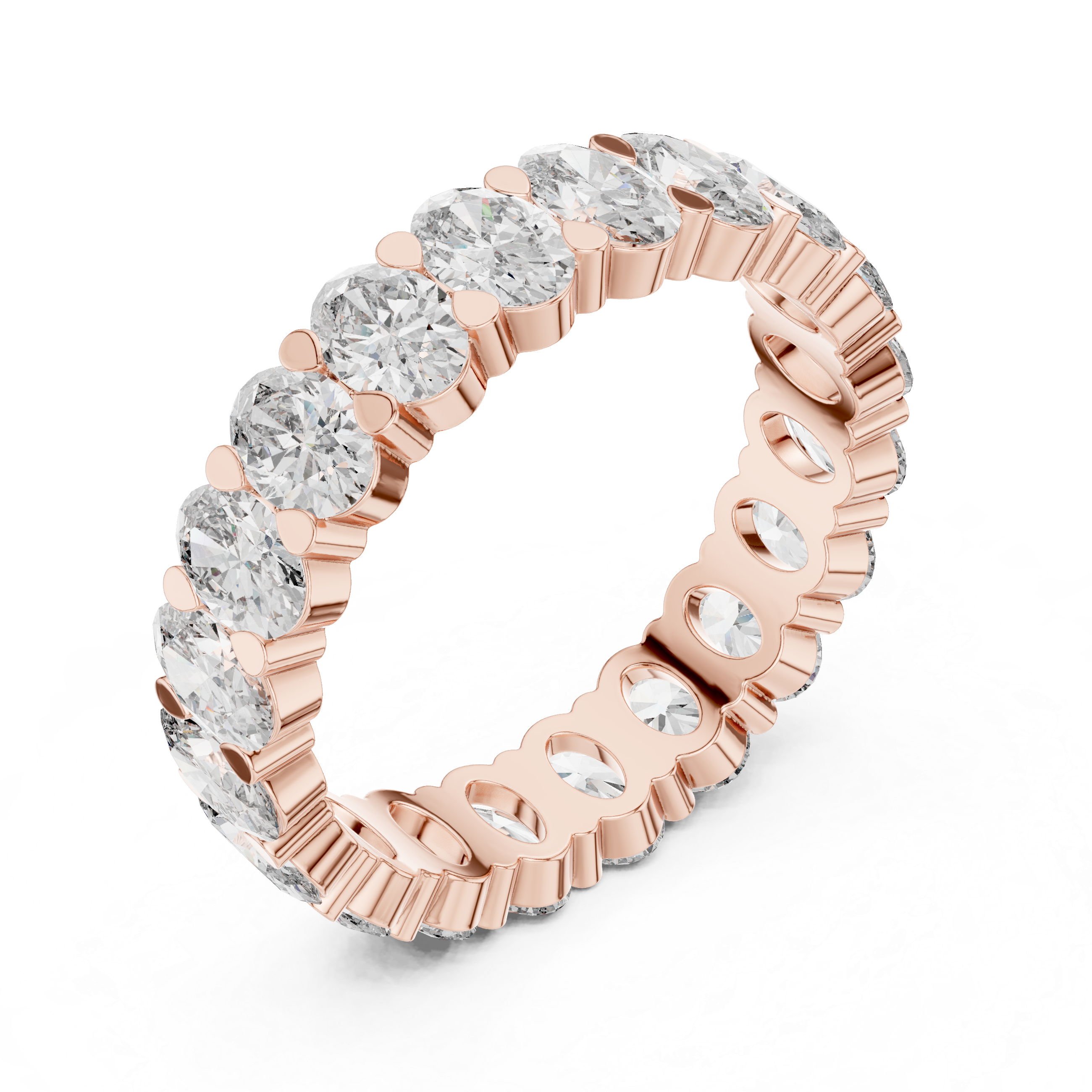 Oval Cut Brilliant Moissanite VVS1 Eternity Band