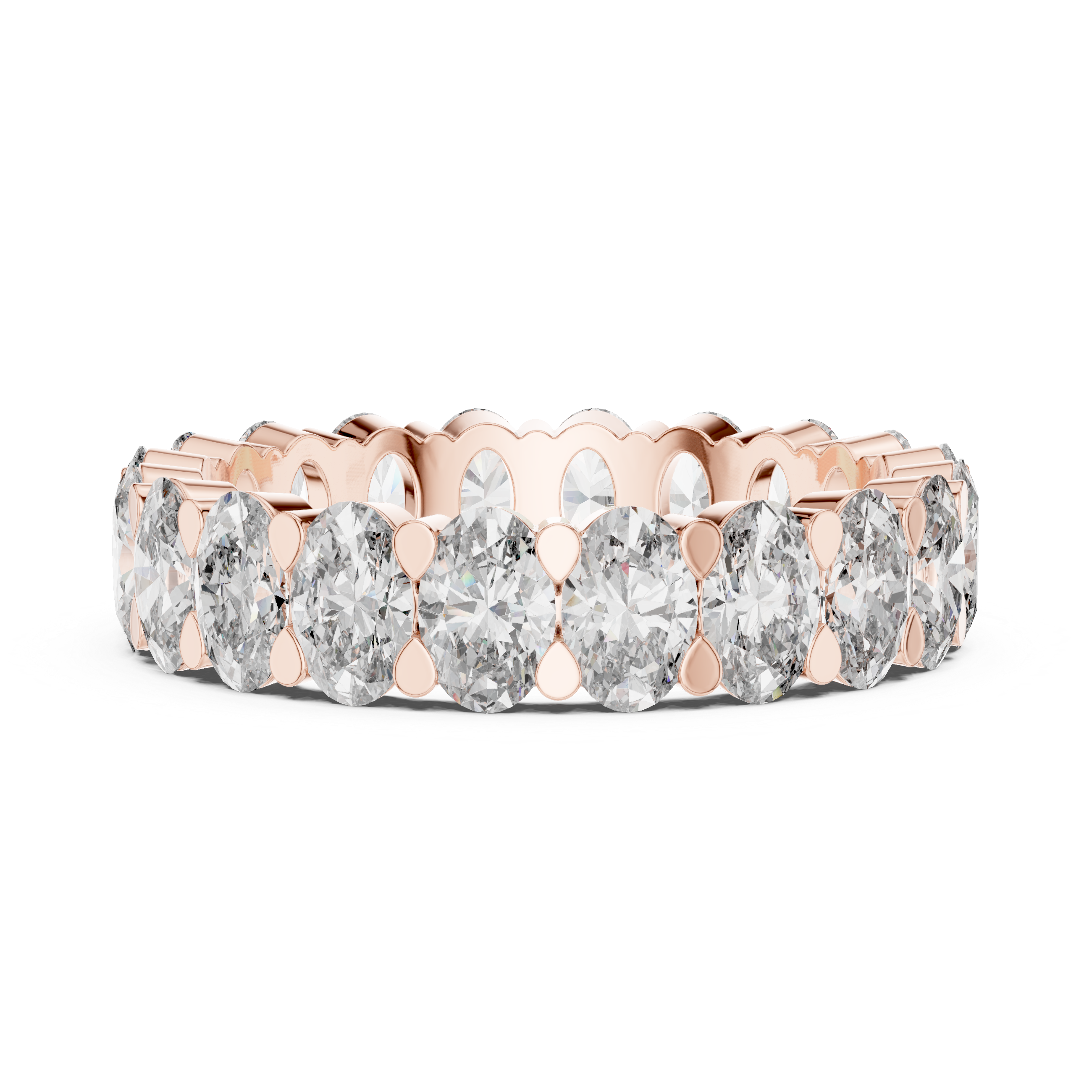 Oval Cut Brilliant Moissanite VVS1 Eternity Band