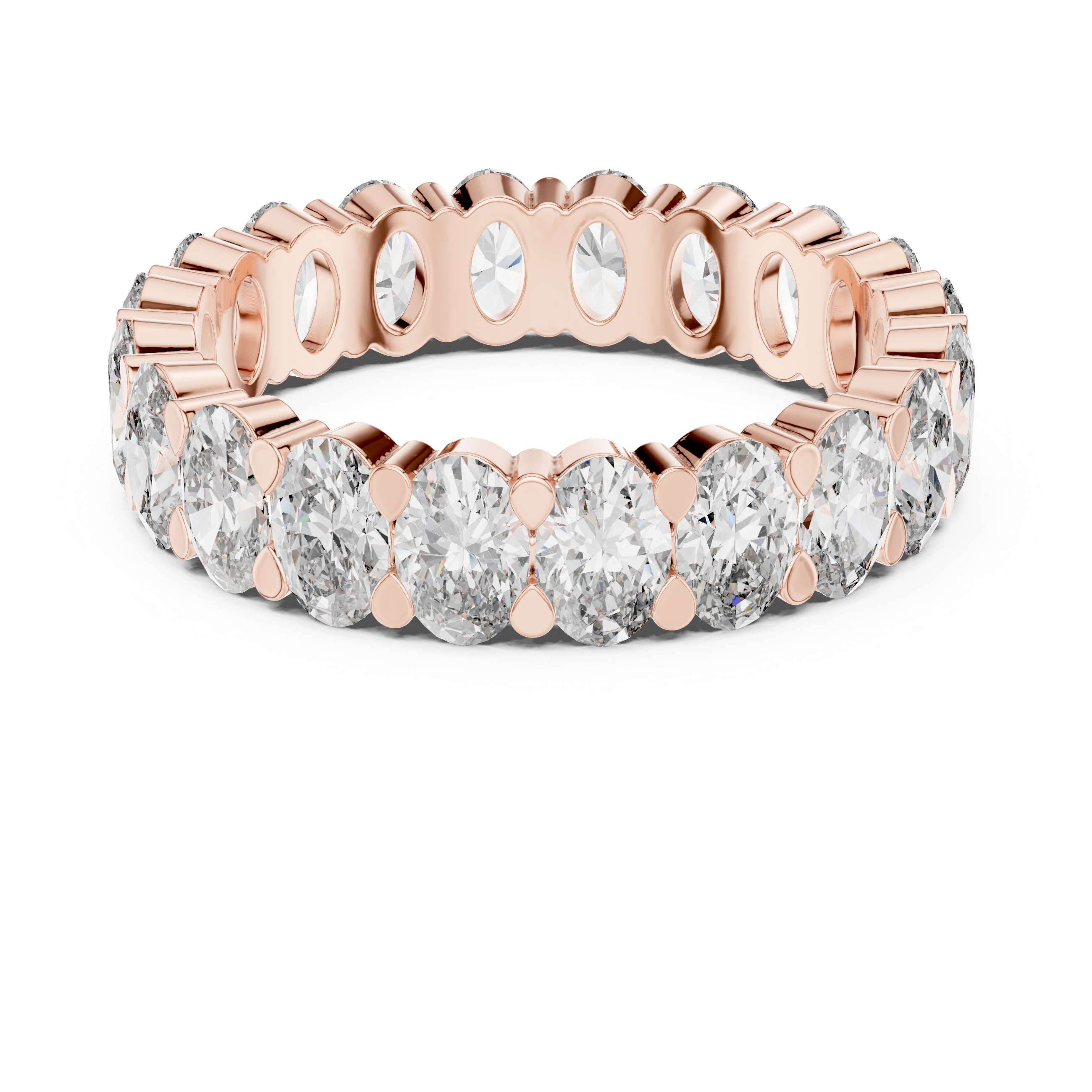 Oval Cut Brilliant Moissanite VVS1 Eternity Band