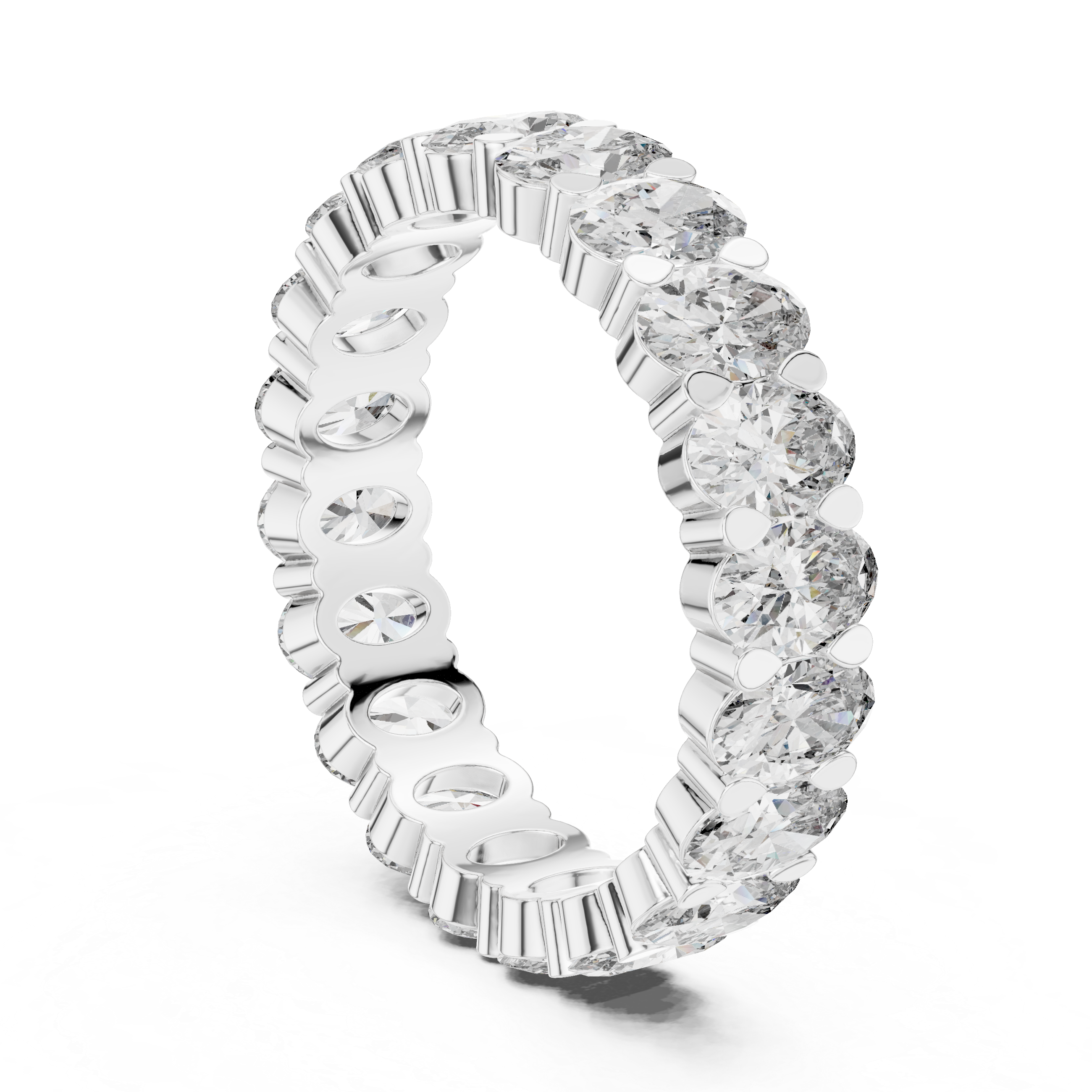 Oval Cut Brilliant Moissanite VVS1 Eternity Band