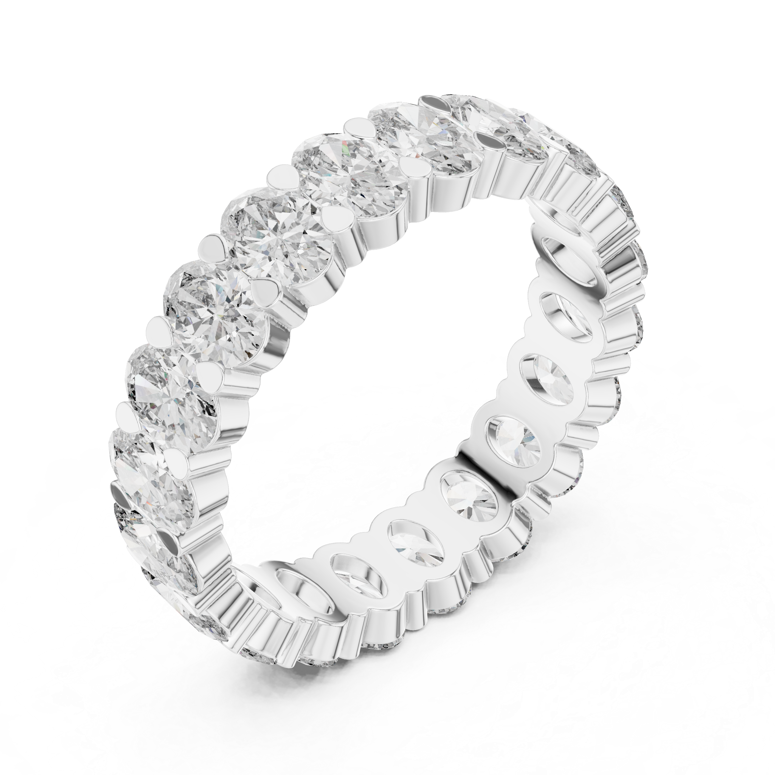 Oval Cut Brilliant Moissanite VVS1 Eternity Band