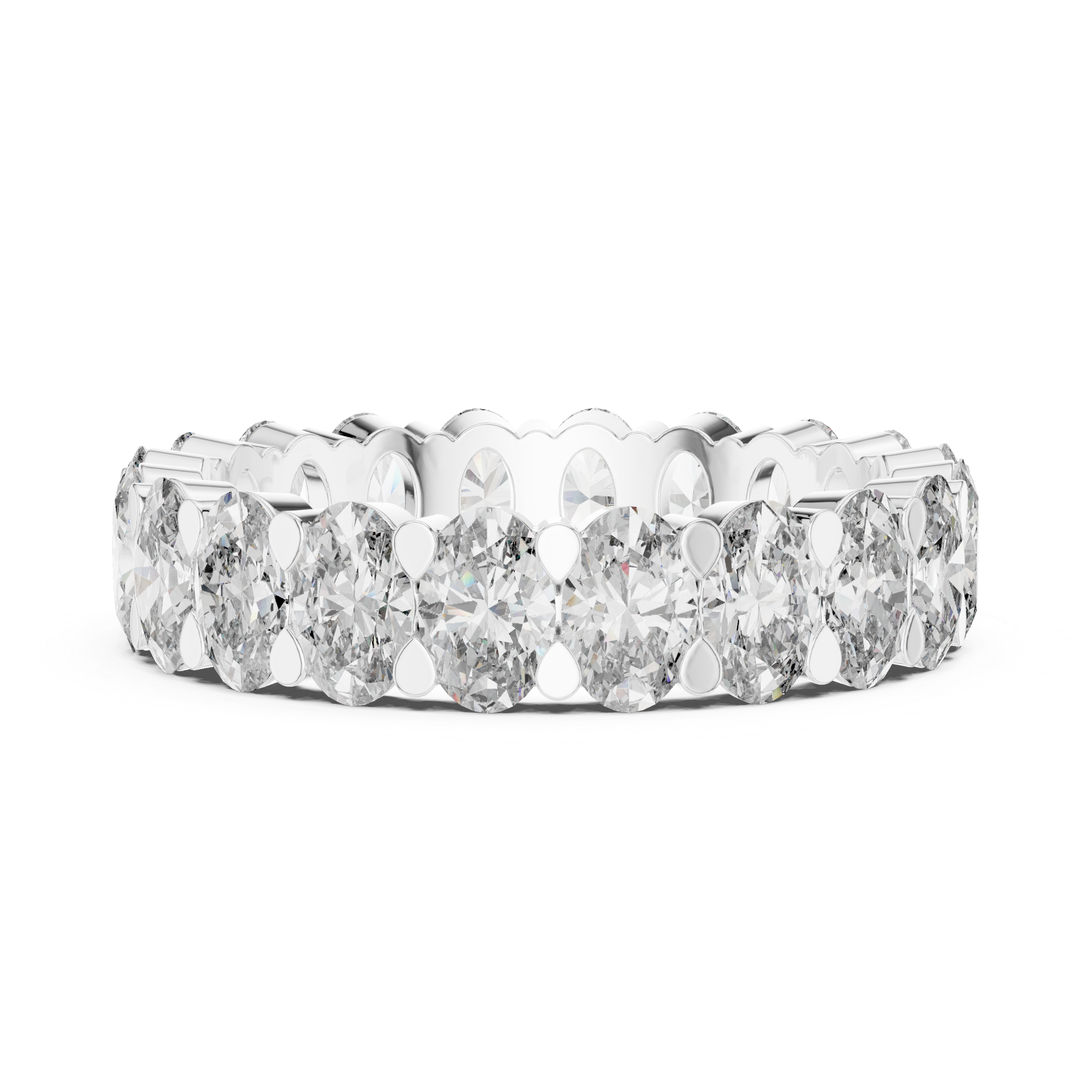 Oval Cut Brilliant Moissanite VVS1 Eternity Band