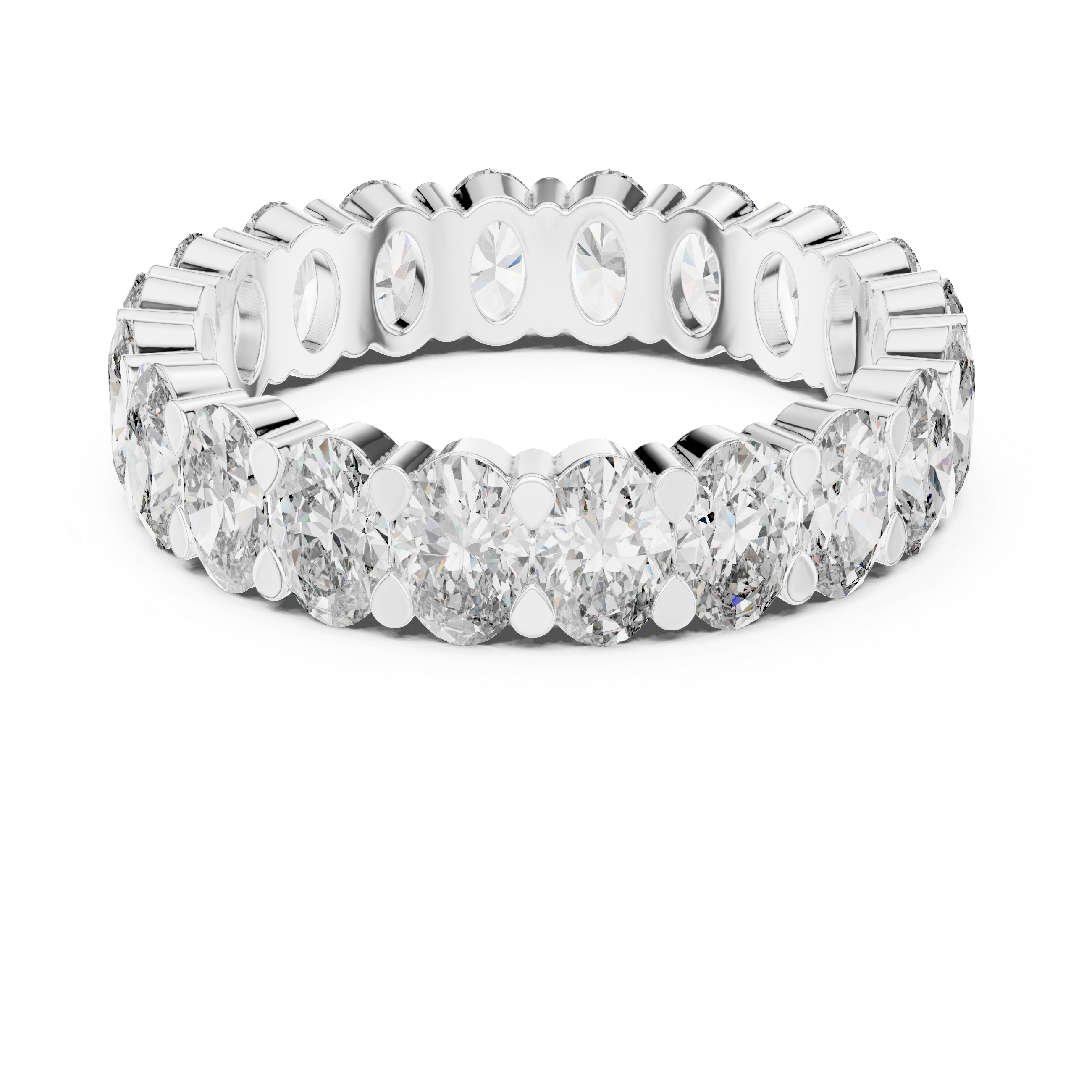 Oval Cut Brilliant Moissanite VVS1 Eternity Band