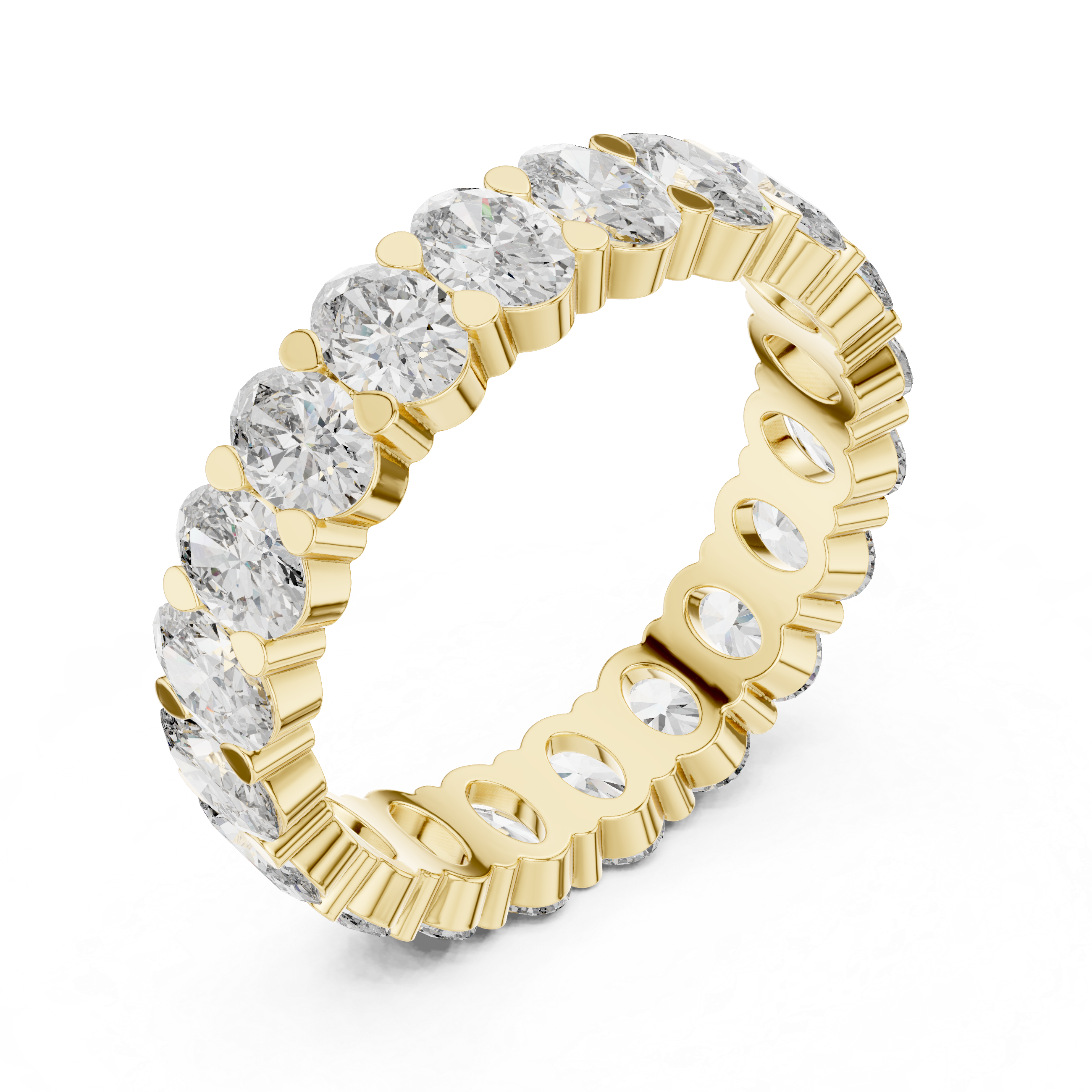 Oval Cut Brilliant Moissanite VVS1 Eternity Band
