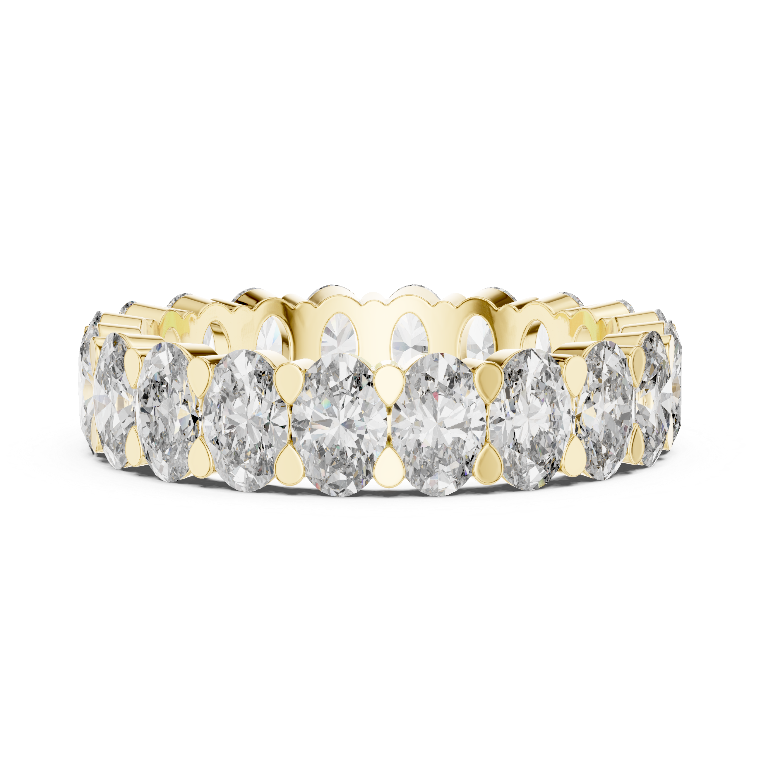 Oval Cut Brilliant Moissanite VVS1 Eternity Band
