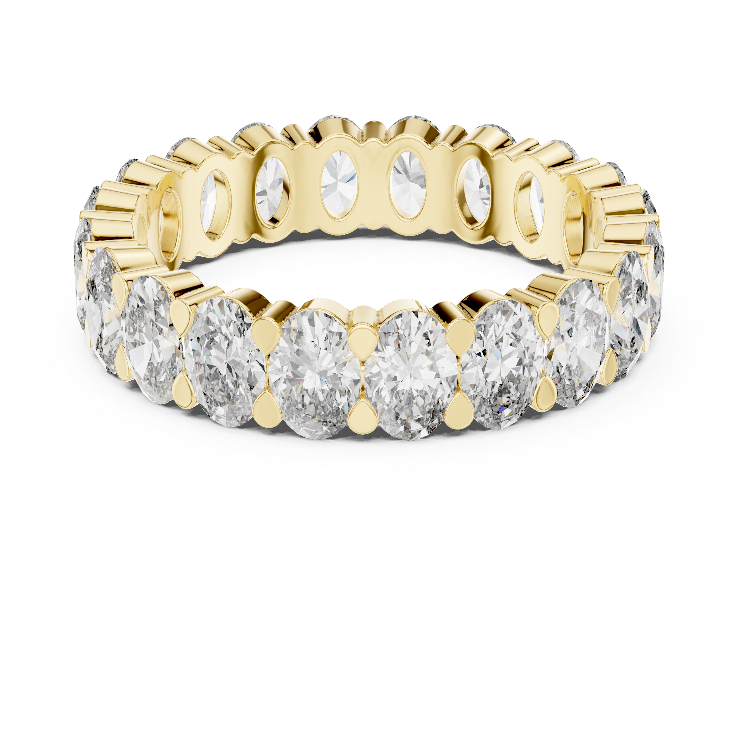 Oval Cut Brilliant Moissanite VVS1 Eternity Band