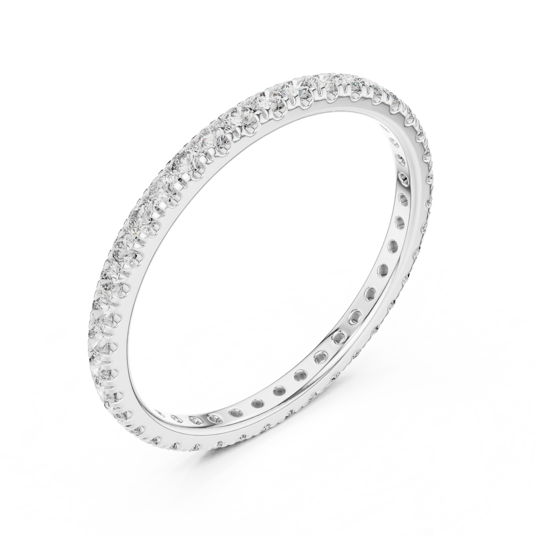 Round Cut Brilliant Moissanite VVS1 Eternity Band