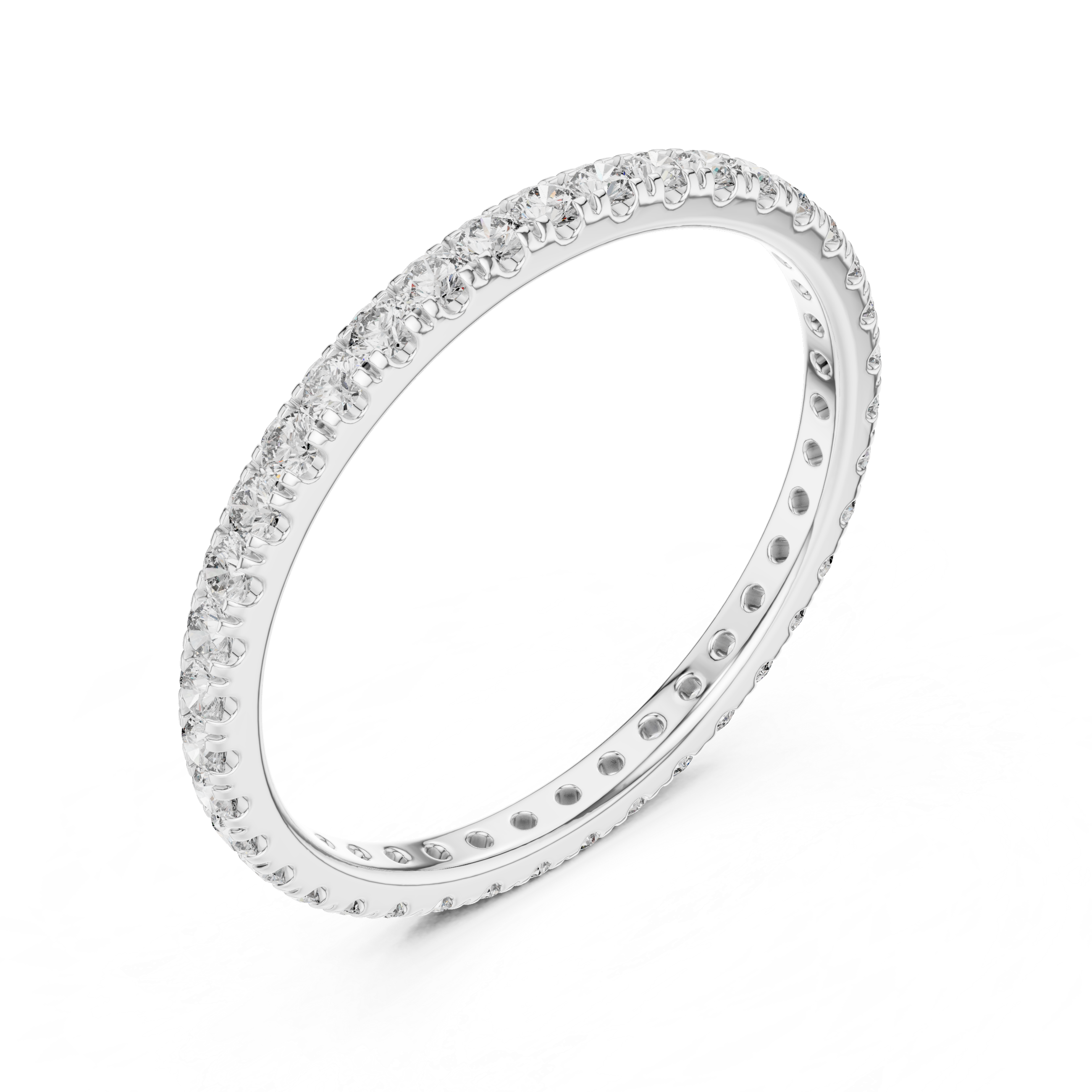 Round Cut Brilliant Moissanite VVS1 Eternity Band