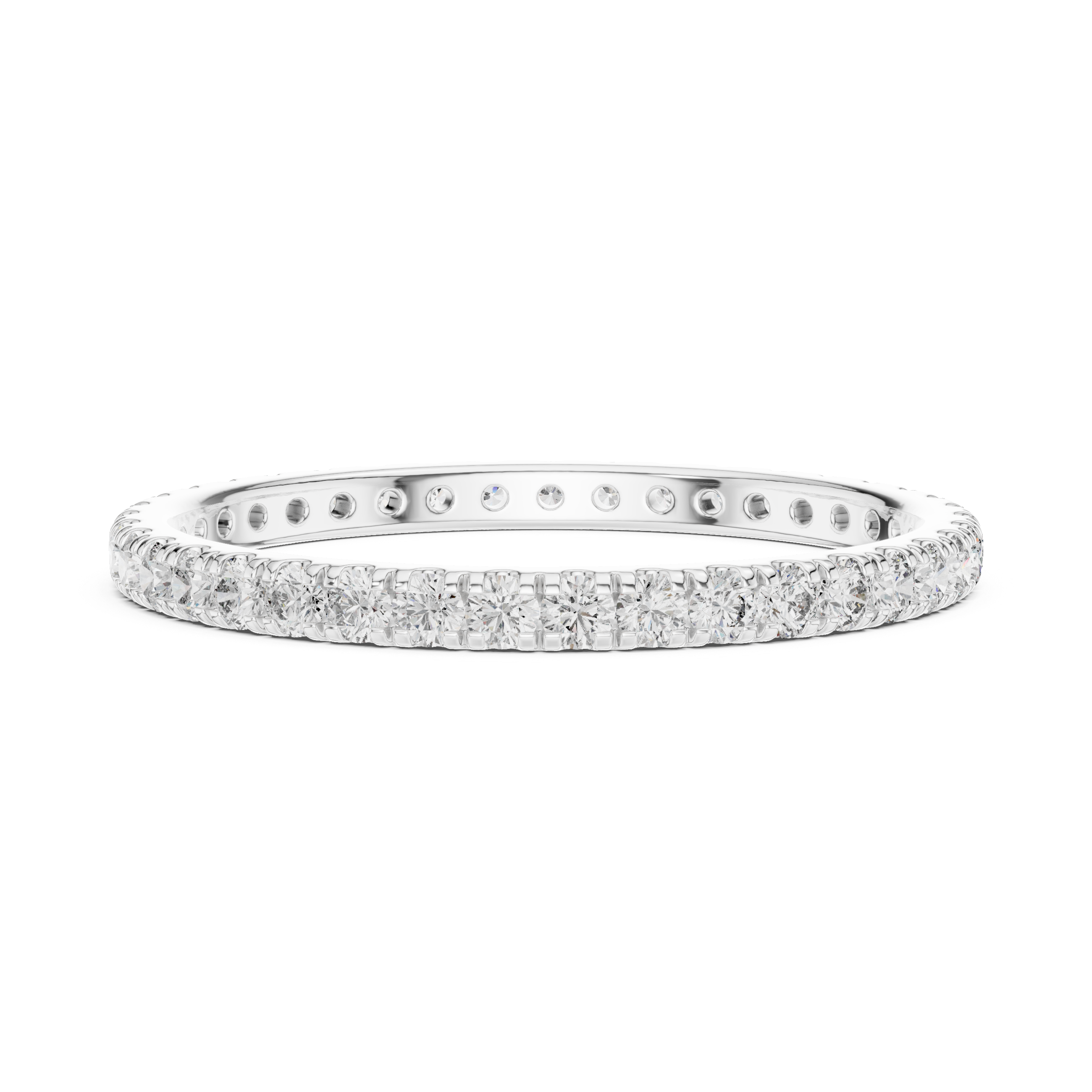 Round Cut Brilliant Moissanite VVS1 Eternity Band