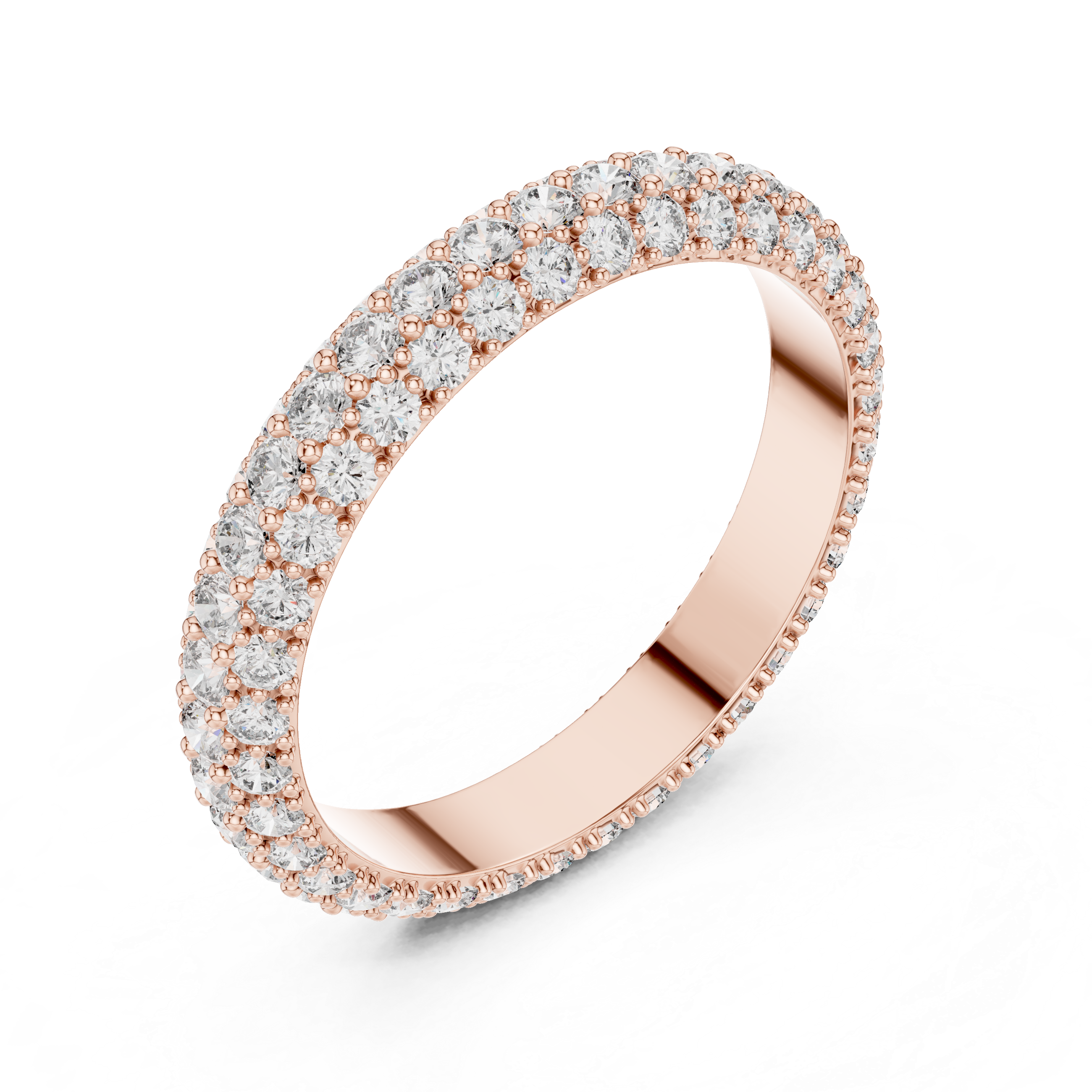 Round Cut Brilliant Moissanite VVS1 Eternity Band