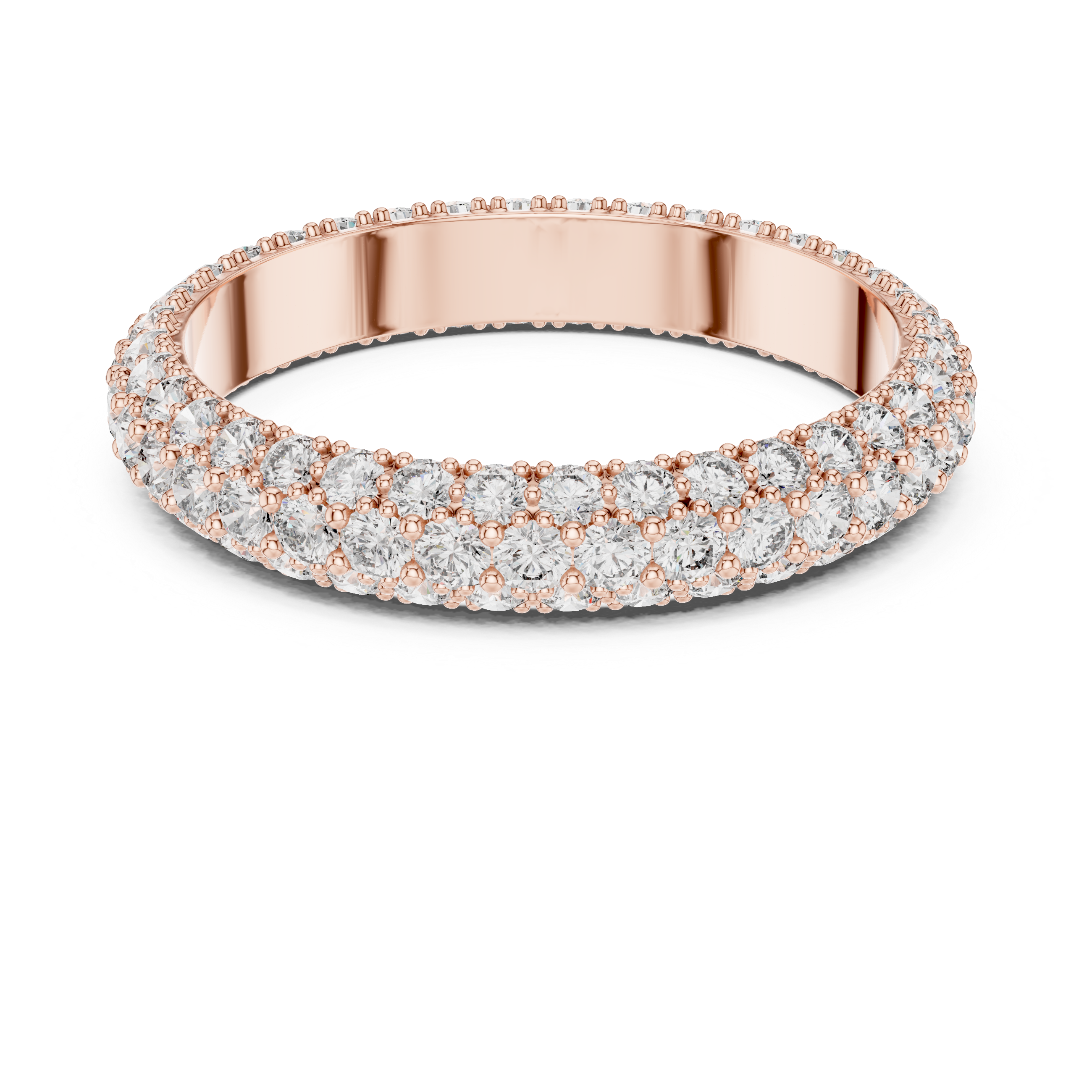 Round Cut Brilliant Moissanite VVS1 Eternity Band