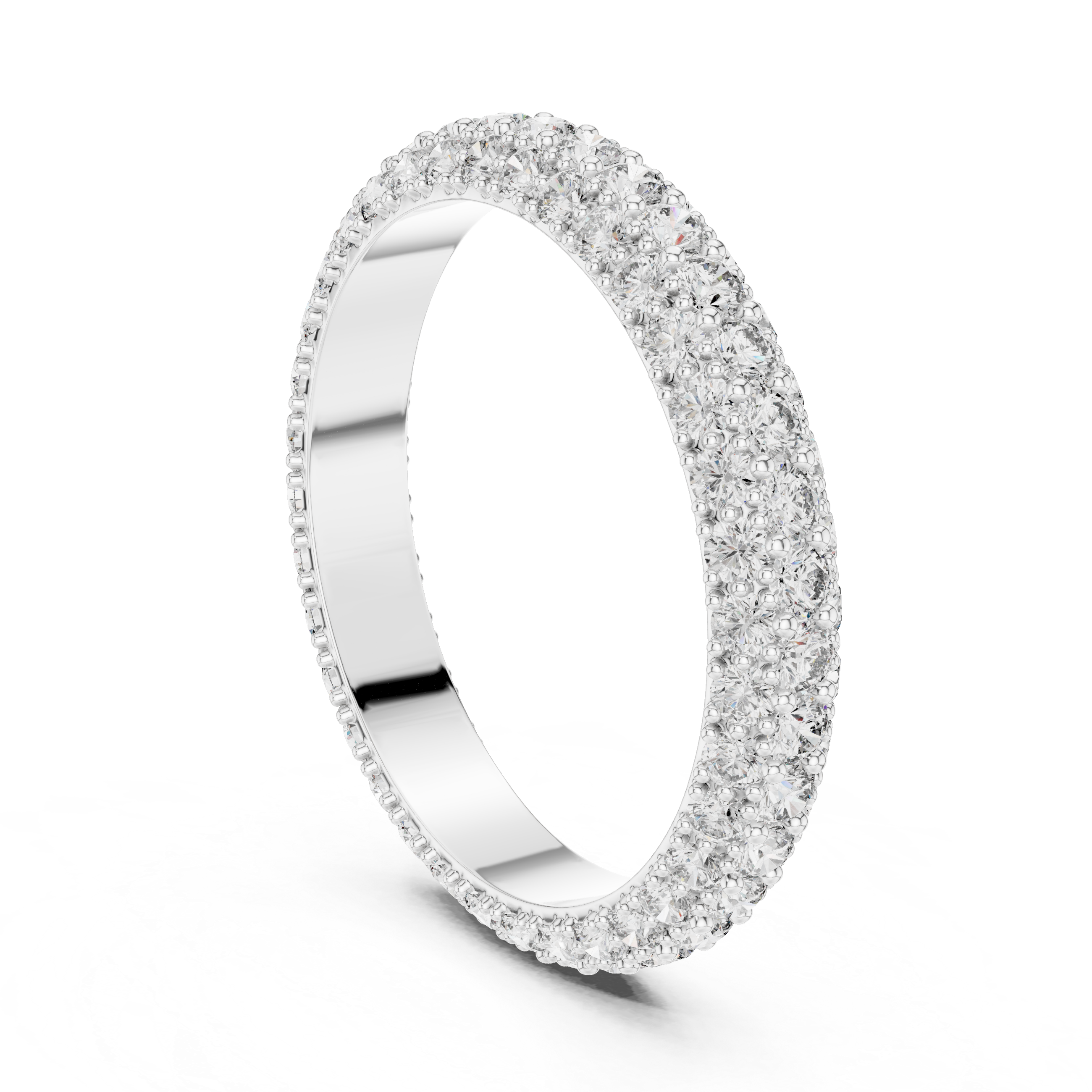 Round Cut Brilliant Moissanite VVS1 Eternity Band