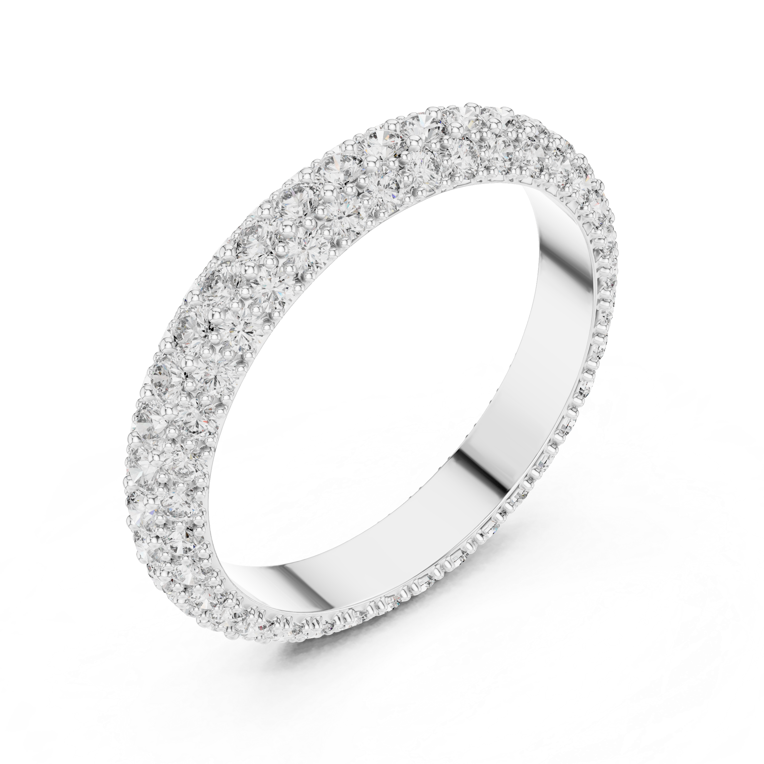 Round Cut Brilliant Moissanite VVS1 Eternity Band