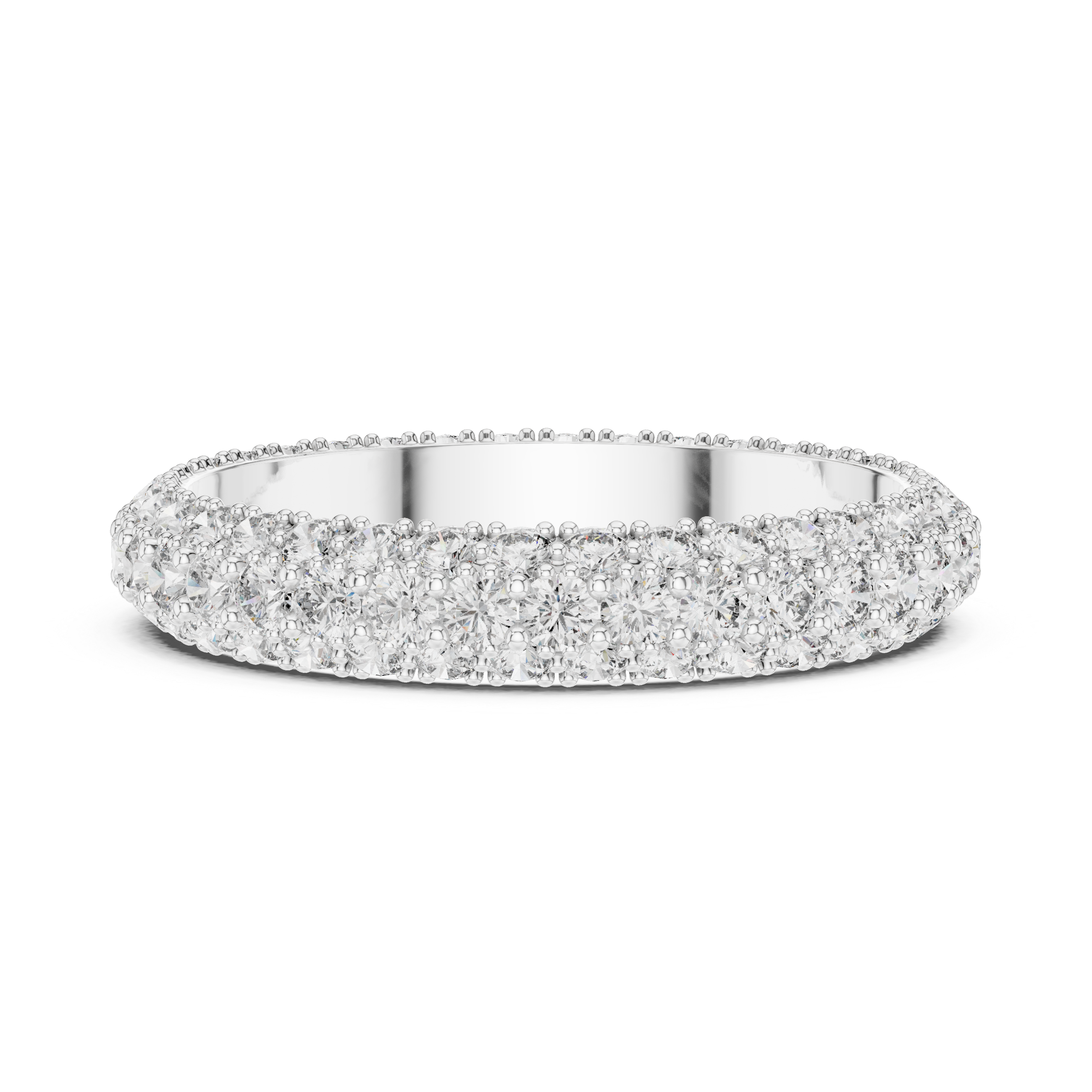 Round Cut Brilliant Moissanite VVS1 Eternity Band