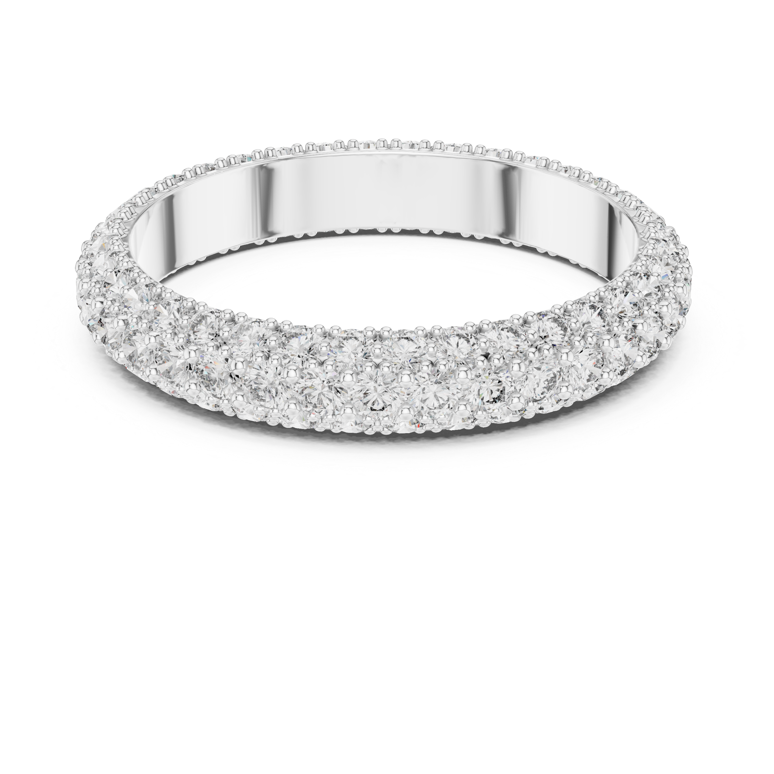Round Cut Brilliant Moissanite VVS1 Eternity Band
