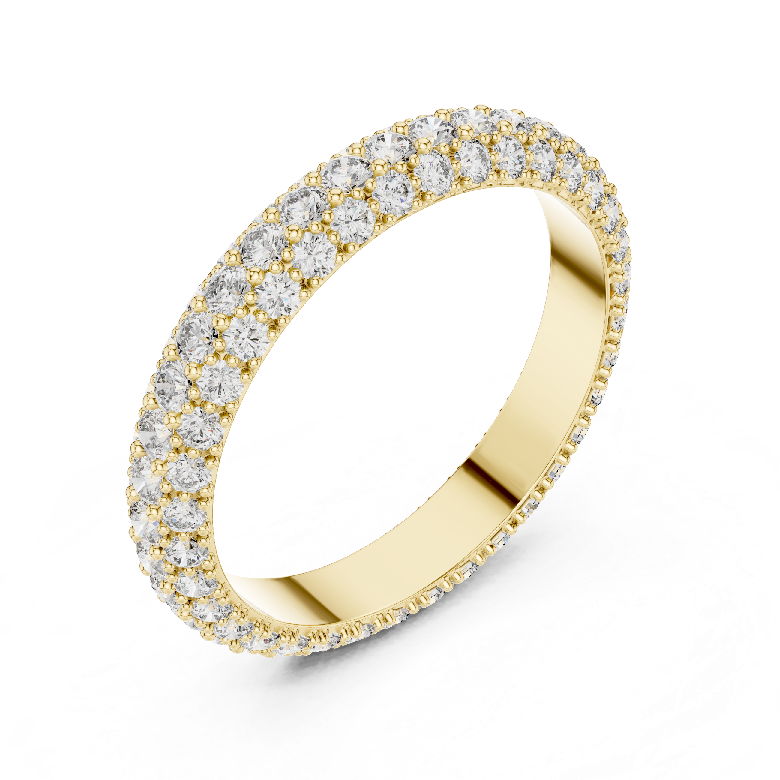 Round Cut Brilliant Moissanite VVS1 Eternity Band