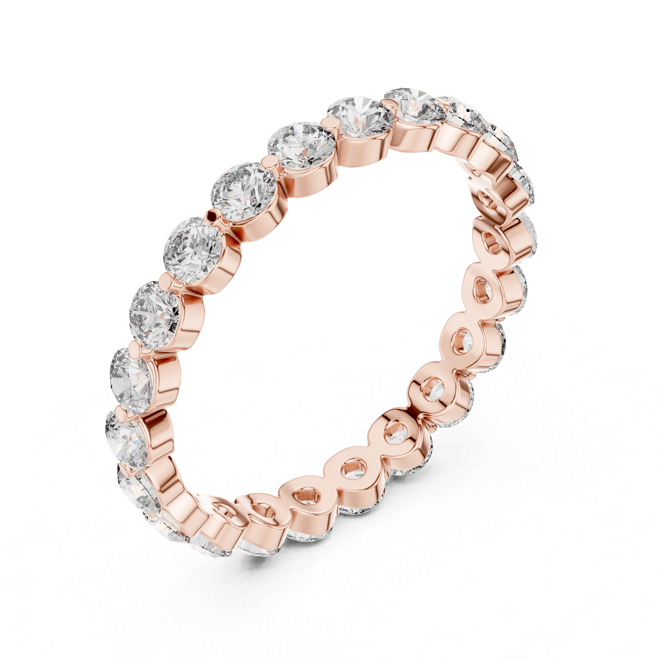 Round Cut Brilliant Moissanite VVS1 Eternity Band