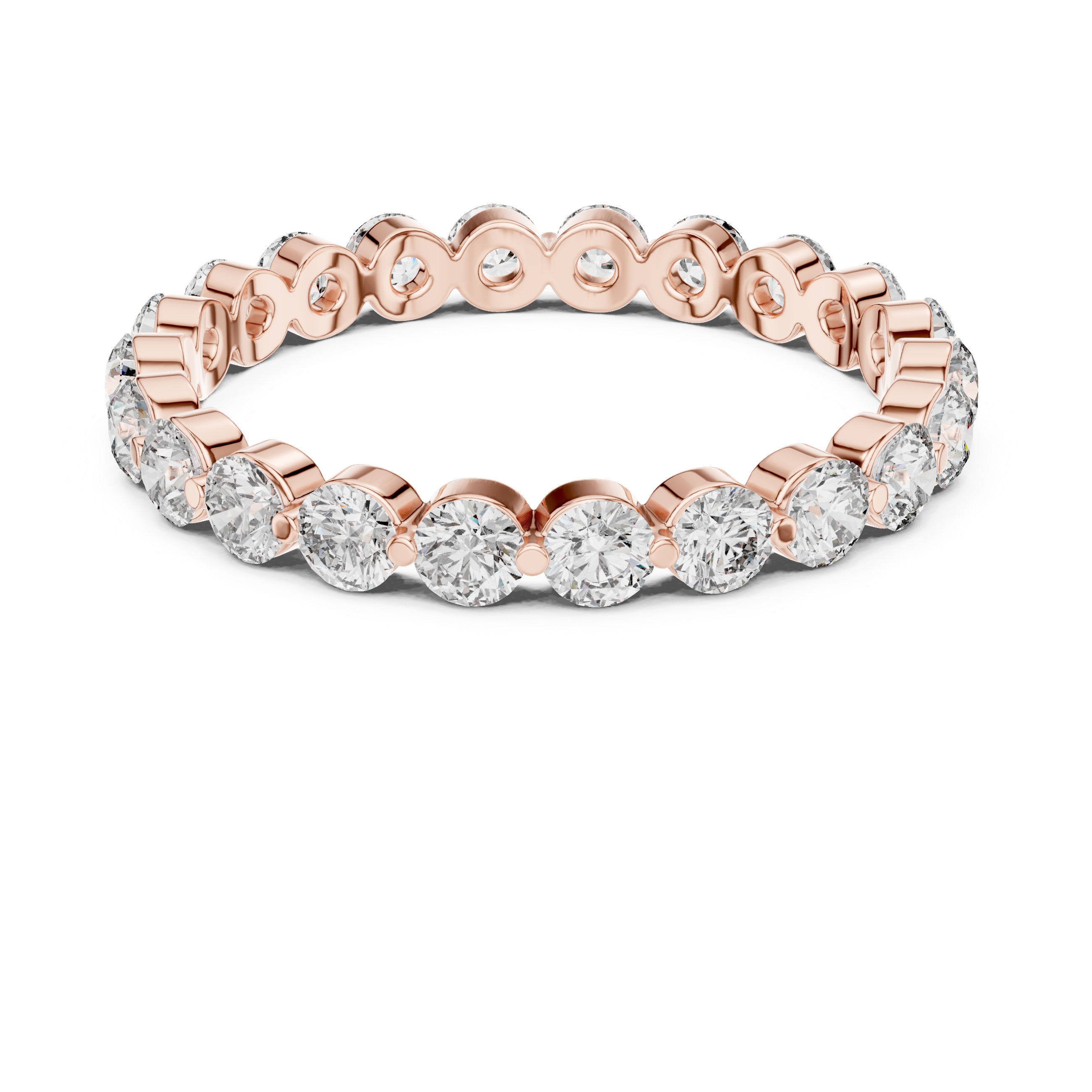 Round Cut Brilliant Moissanite VVS1 Eternity Band