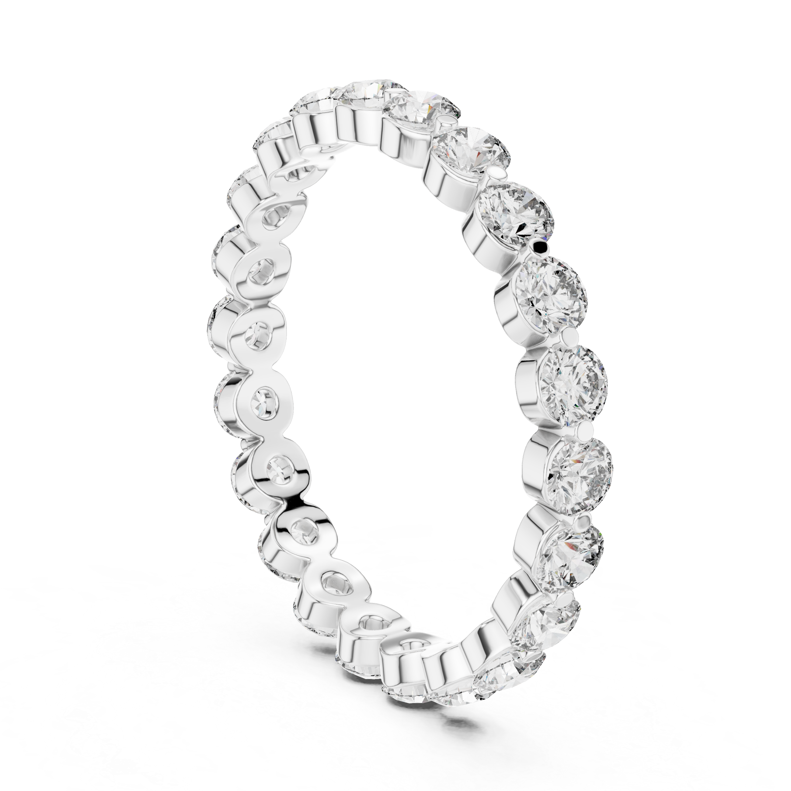 Round Cut Brilliant Moissanite VVS1 Eternity Band