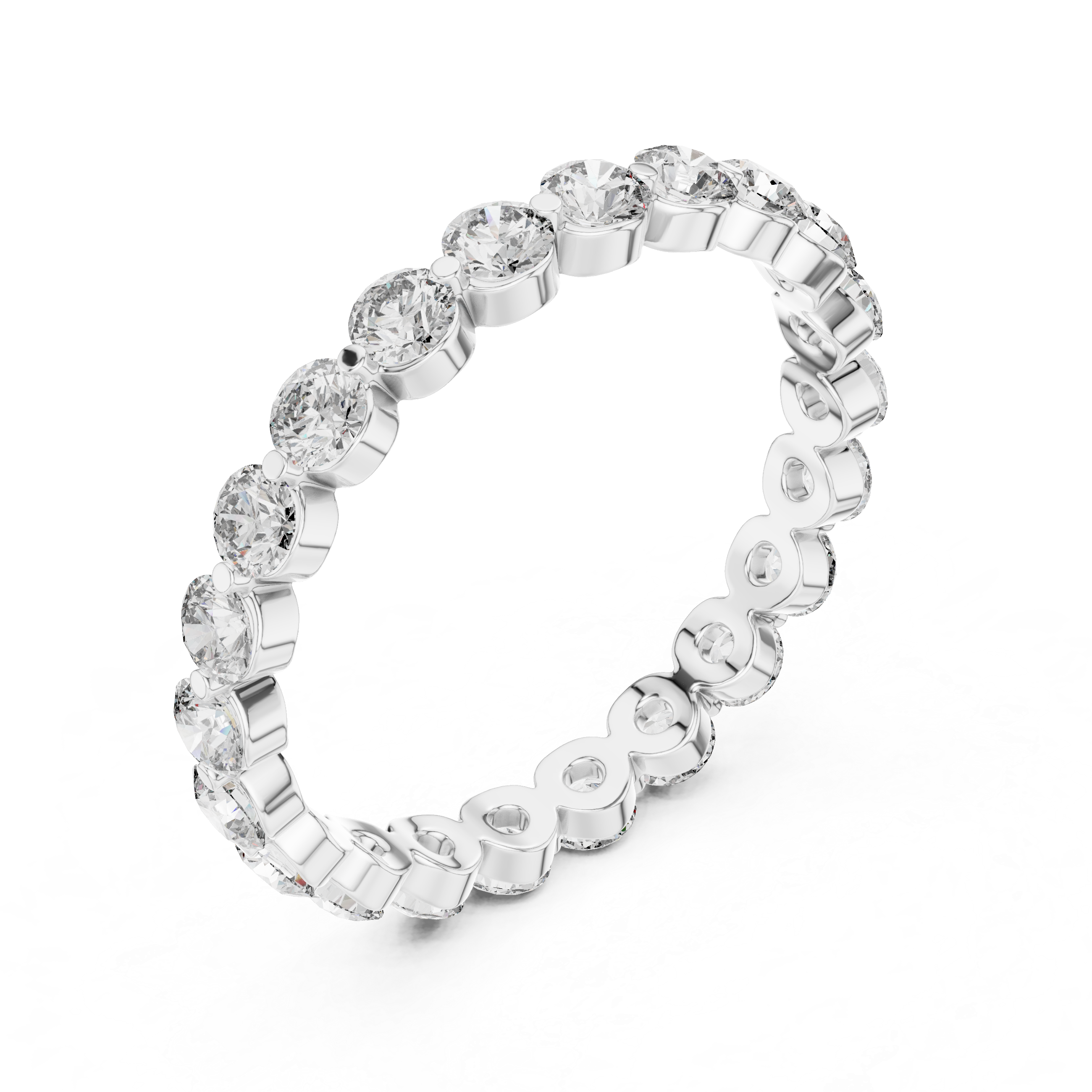 Round Cut Brilliant Moissanite VVS1 Eternity Band