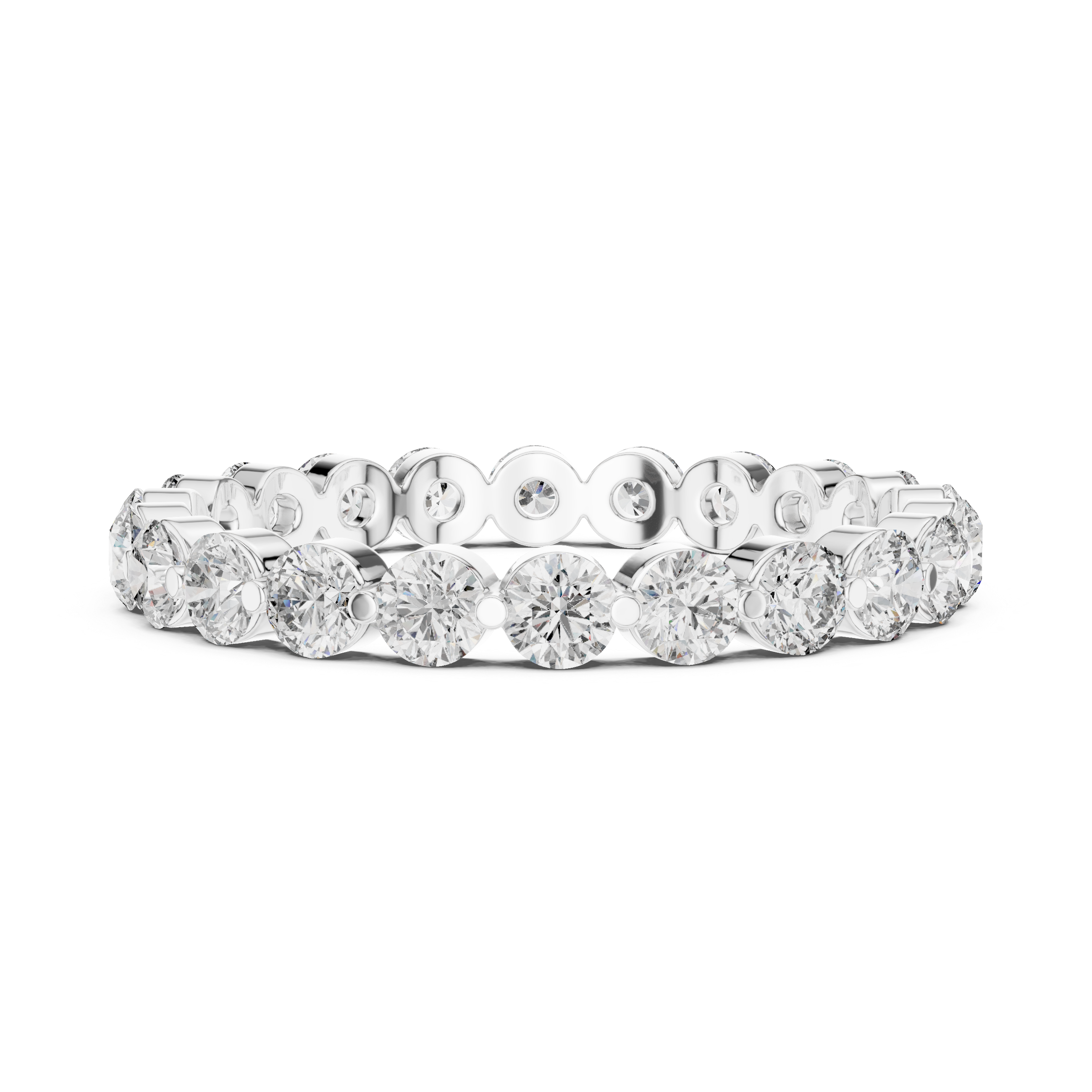 Round Cut Brilliant Moissanite VVS1 Eternity Band