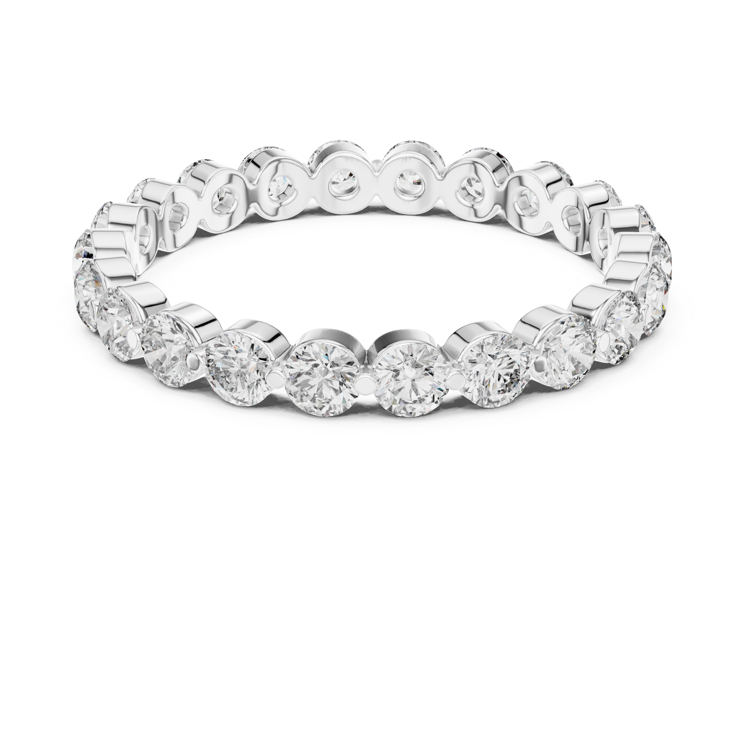 Round Cut Brilliant Moissanite VVS1 Eternity Band