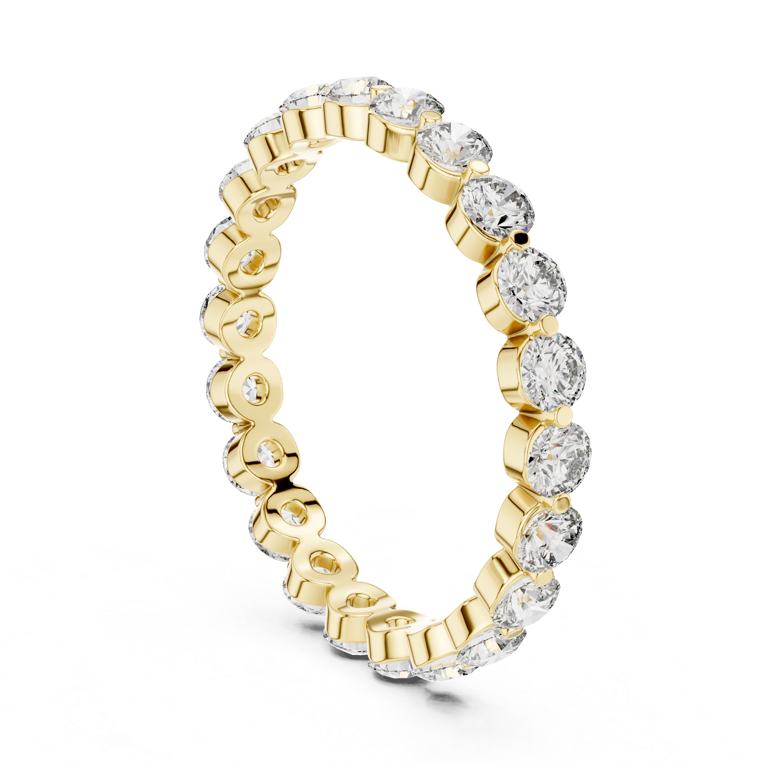 Round Cut Brilliant Moissanite VVS1 Eternity Band