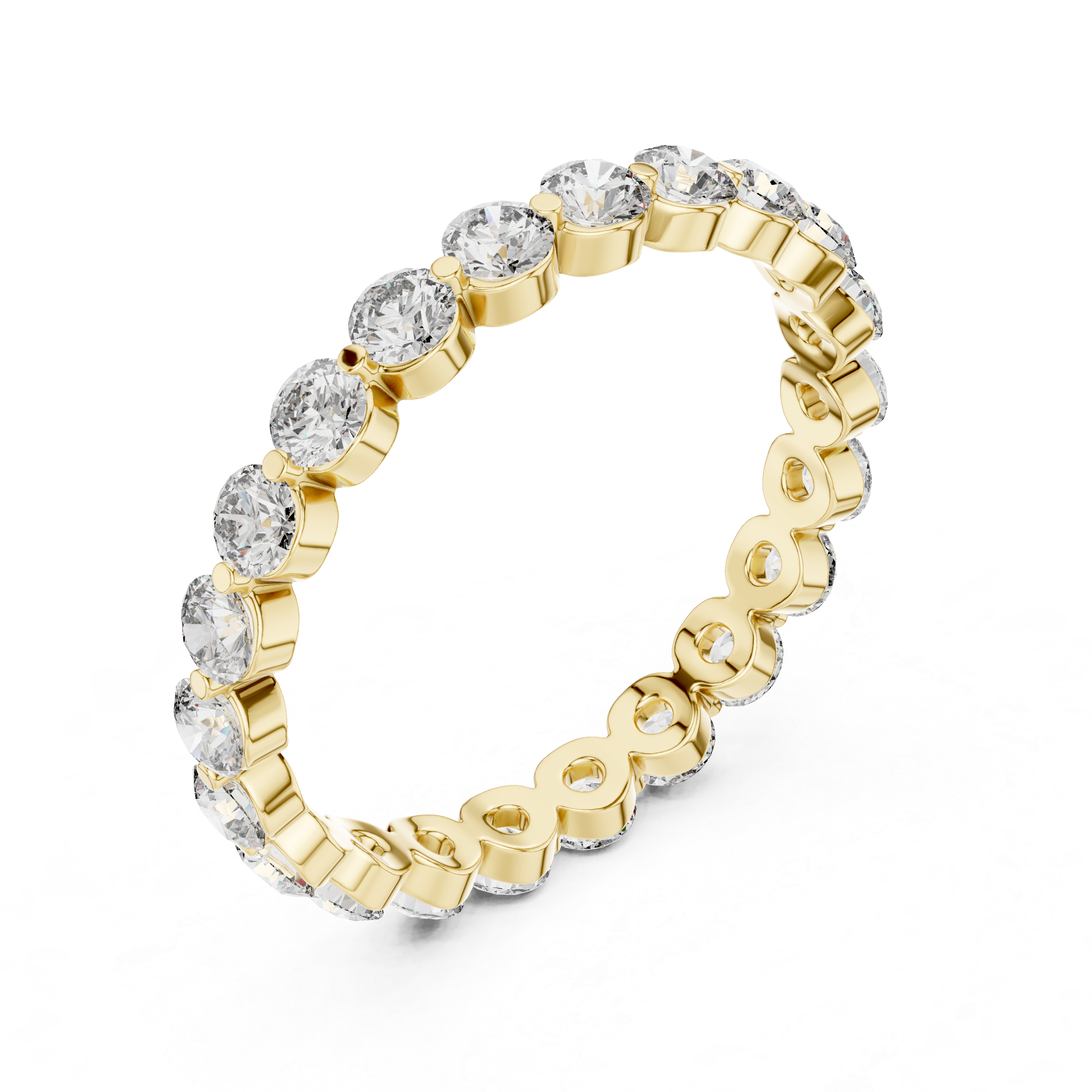 Round Cut Brilliant Moissanite VVS1 Eternity Band