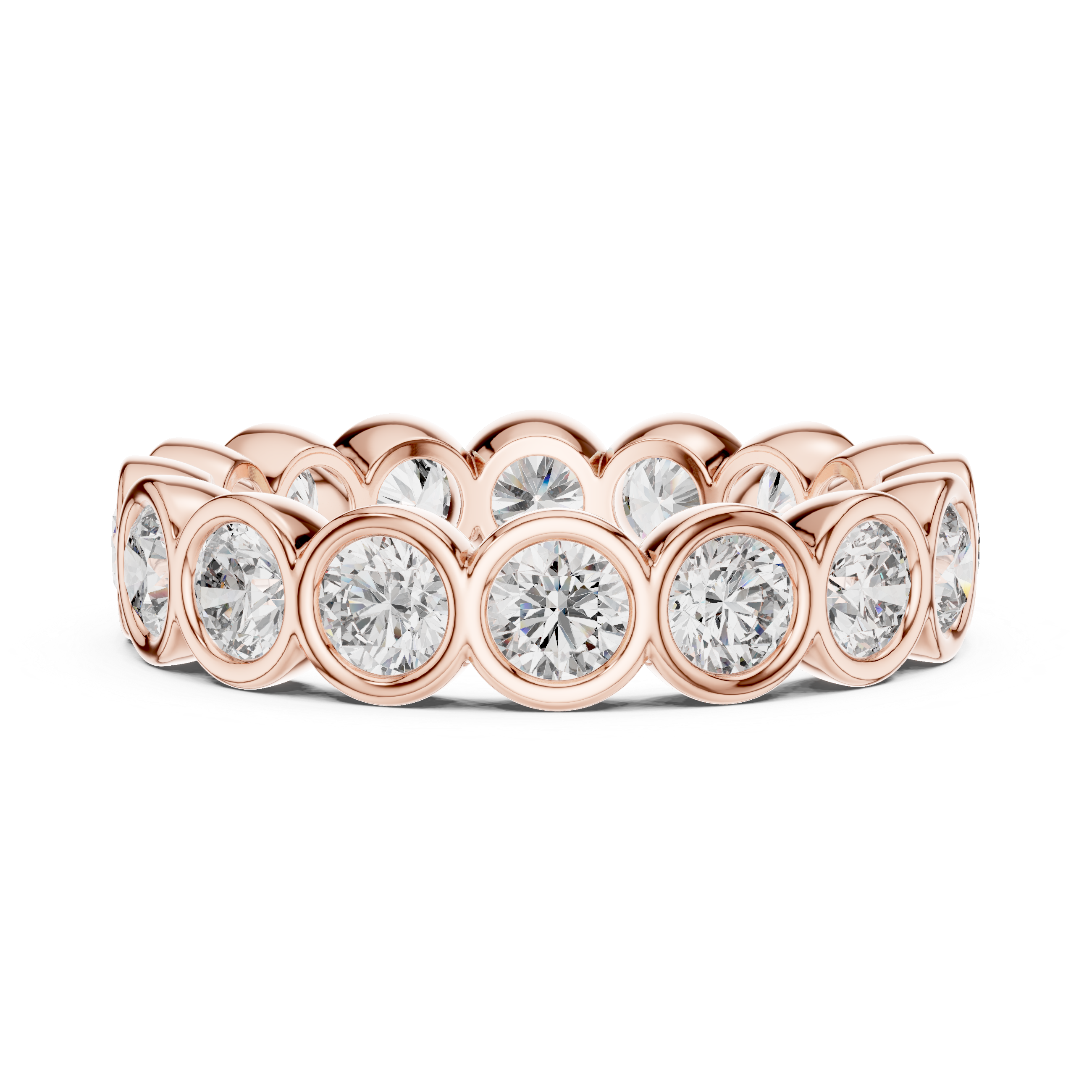 Round Cut Brilliant Moissanite VVS1 Eternity Band
