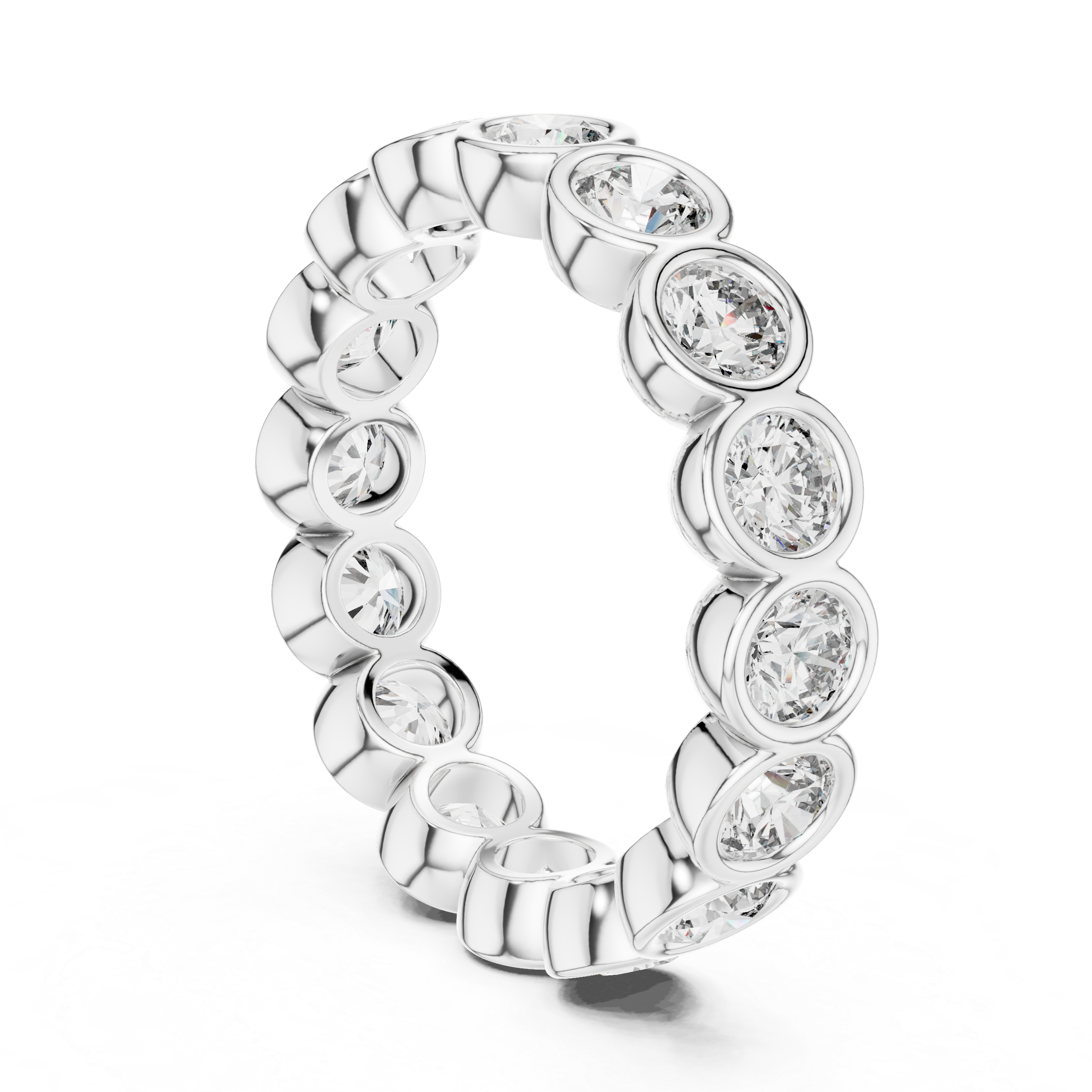 Round Cut Brilliant Moissanite VVS1 Eternity Band