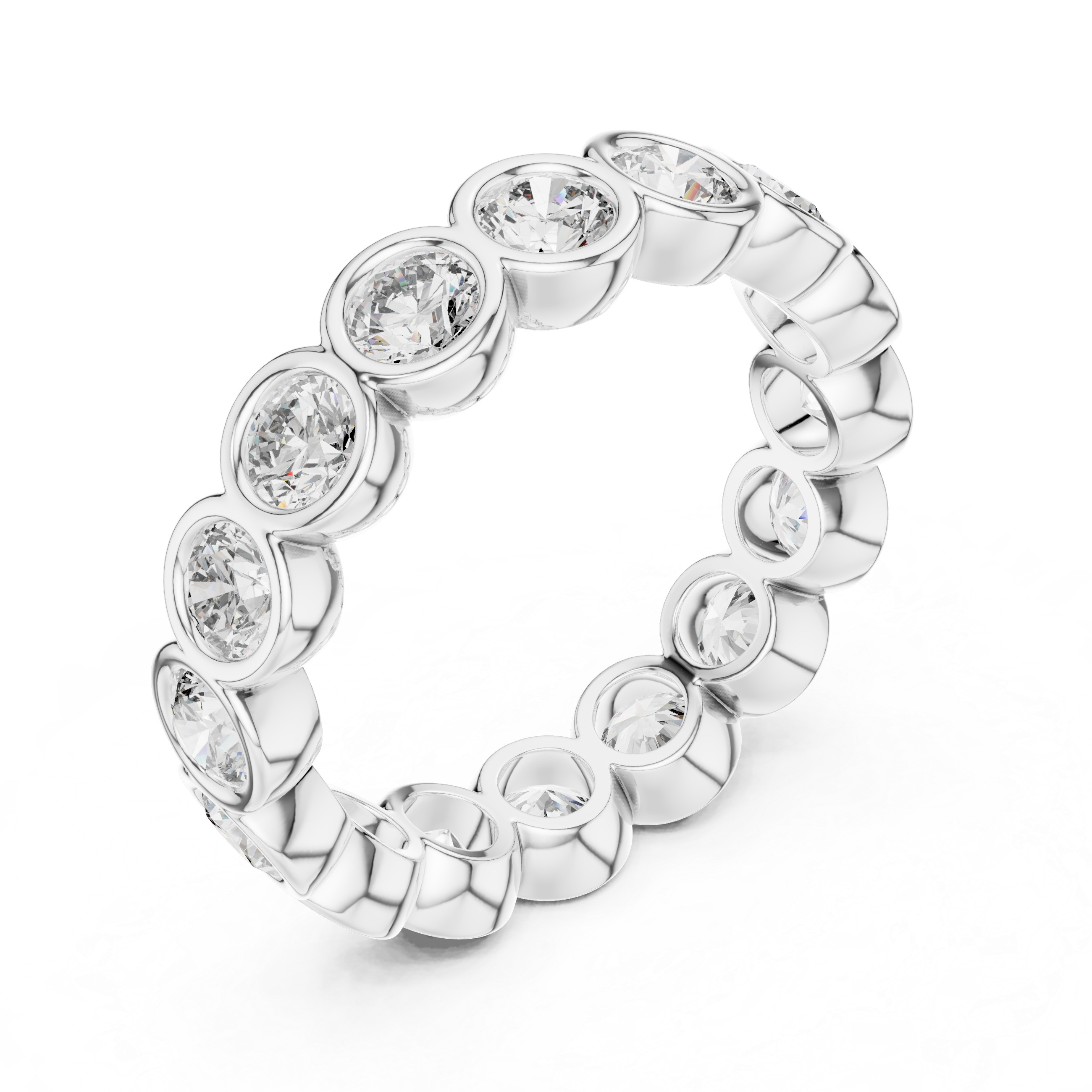 Round Cut Brilliant Moissanite VVS1 Eternity Band